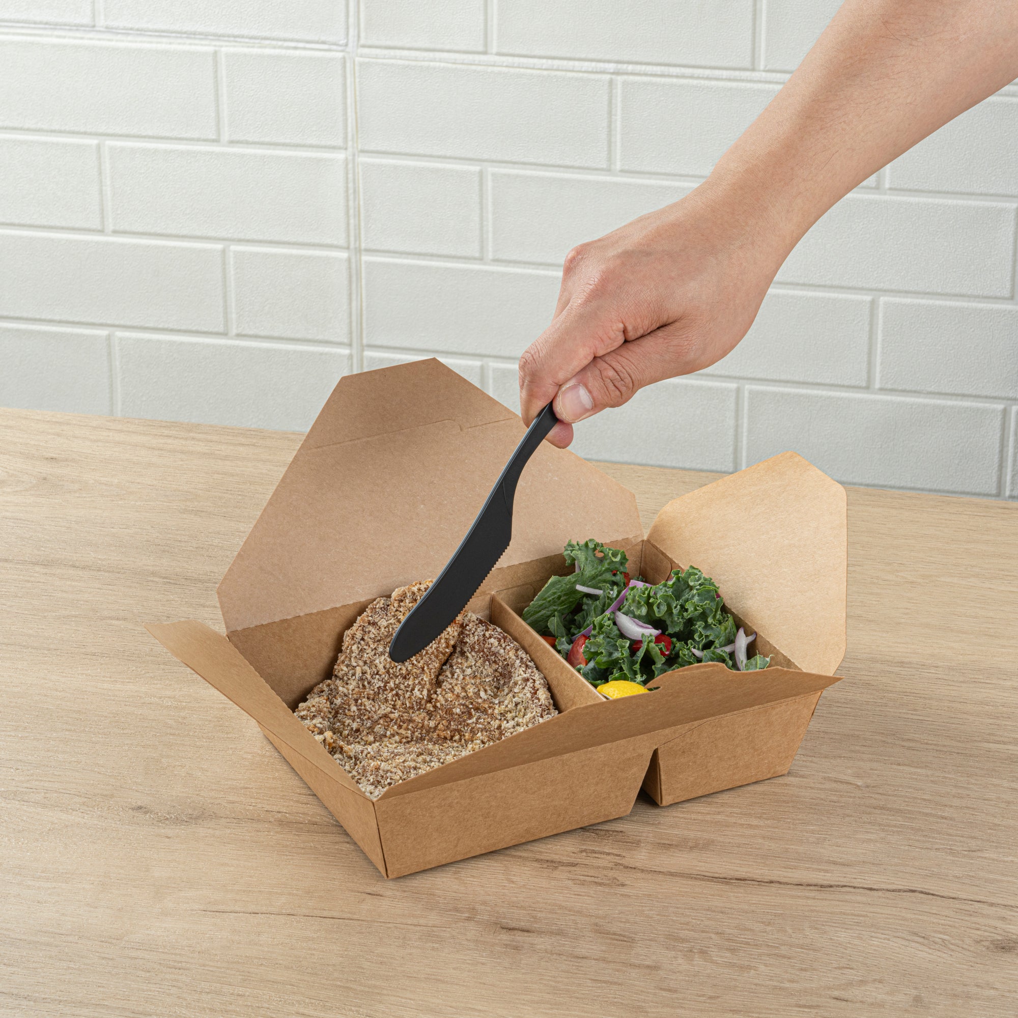 Eco-Friendly Basic Nature Black CPLA Compostable Plastic Knives – Heat Resistant, 7.5 Inch, 250 Count Box – Perfect for Parties, Picnics & Sustainable Dining
