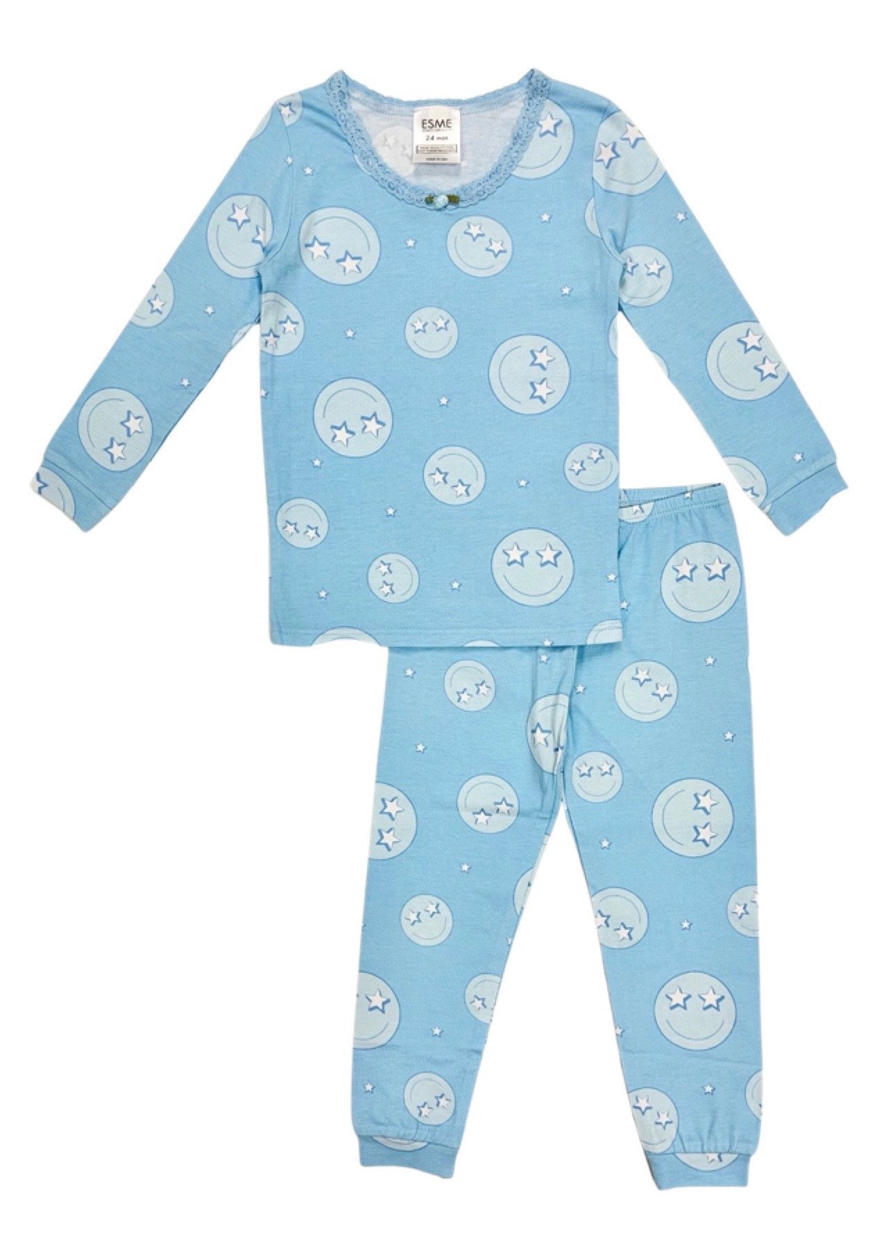 Blue Happy Full Length Outfit Set for Girls - Perfect for School, Parties & Everyday Wear