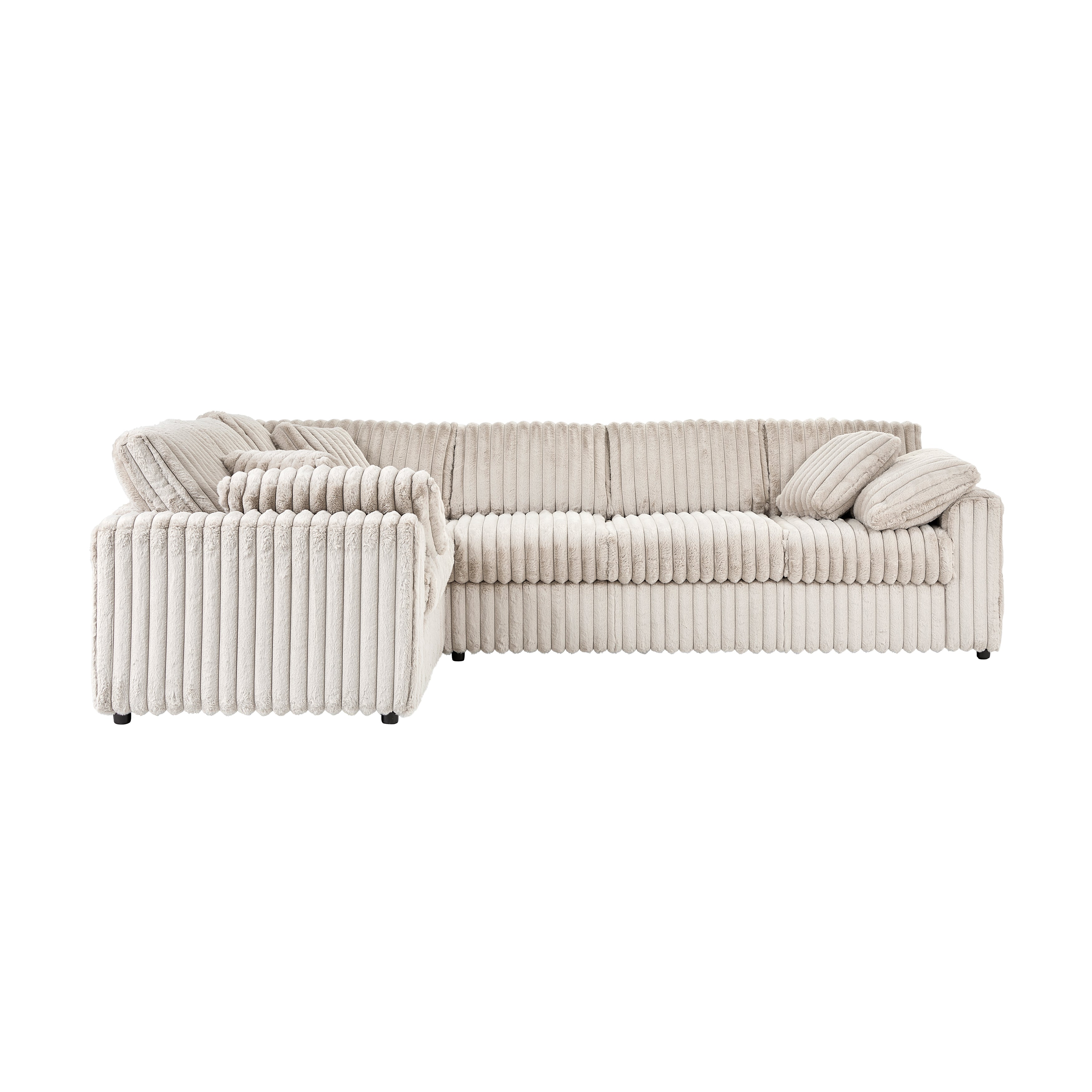 Roundhill Furniture Belvoir L-Shaped Sectional Sofa - Modern Living Room Couch for Small Spaces, Comfortable Upholstered Fabric Sofa Set with Chaise Lounge | Perfect for Apartments, Condos, and Cozy Family Rooms