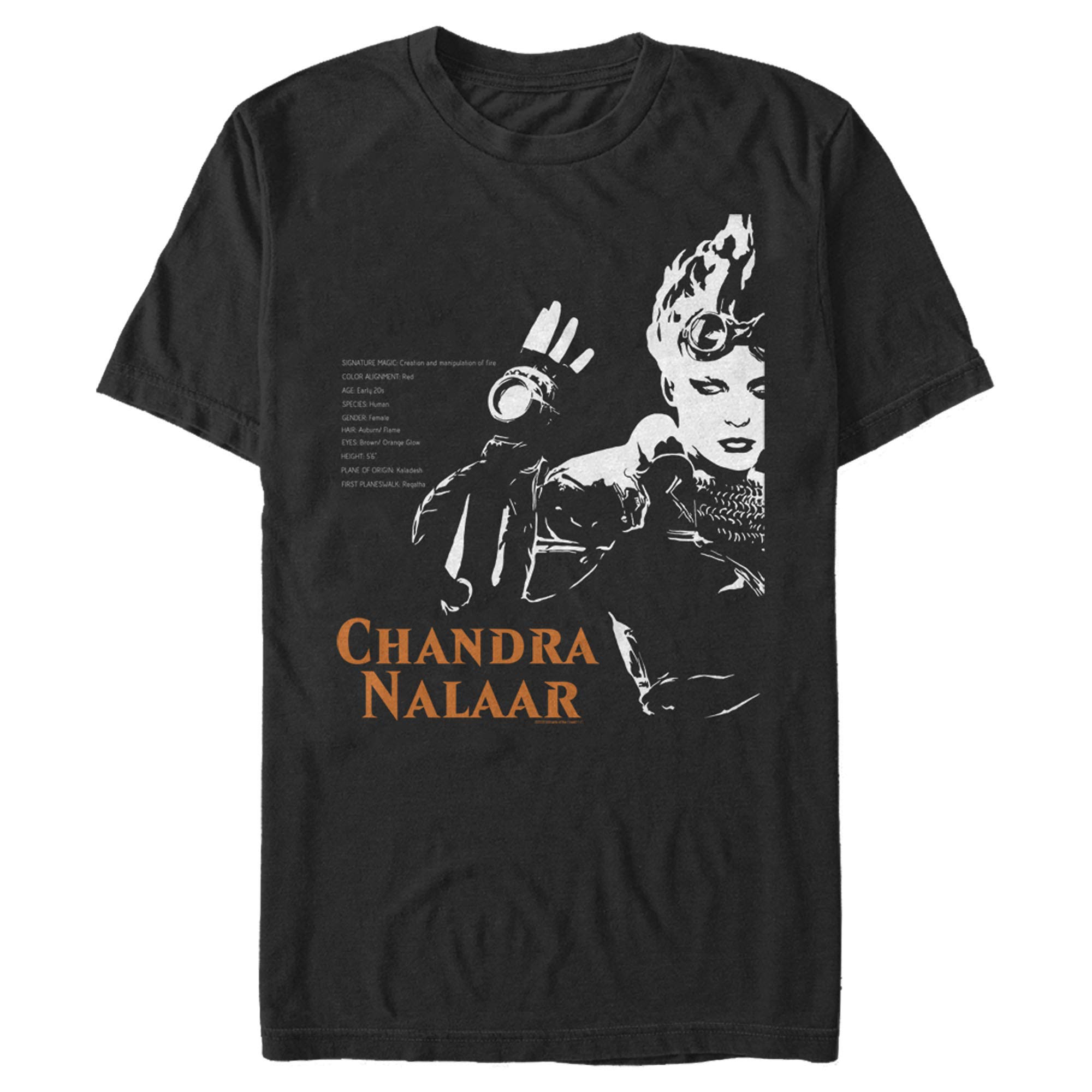 Men's Magic: The Gathering Chandra Biography Graphic T-Shirt | Official MTG Merchandise | Gamer & Fantasy Lover Apparel | Perfect for Cosplay, Gaming Events & Casual Wear