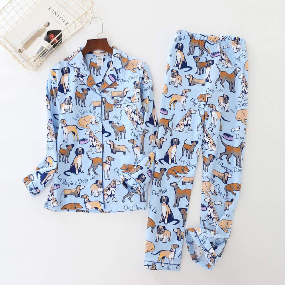 SDCVRE Women's Cotton Pajama Set - Cute Dog Print Sleepwear, Soft & Comfortable Homewear for Women & Couples | Perfect for Lounging, Sleeping & Relaxing at Home