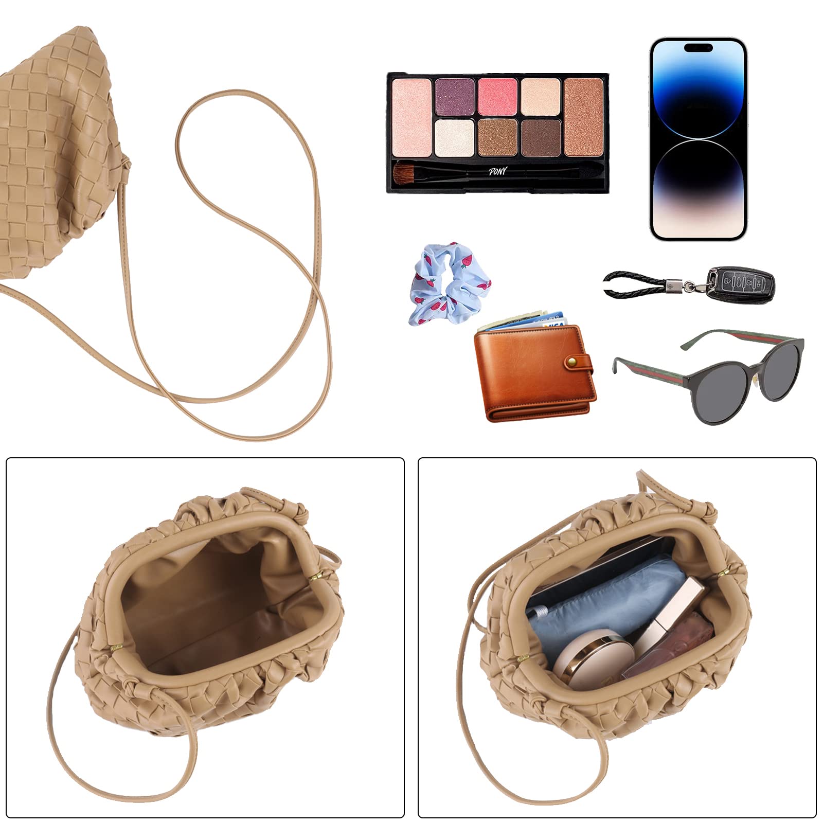Stylish Woven Dumpling Bag for Women - Elegant Clutch Purse & Soft Cloud Crossbody Handbag - Perfect for Daily Use, Shopping, and Evening Events