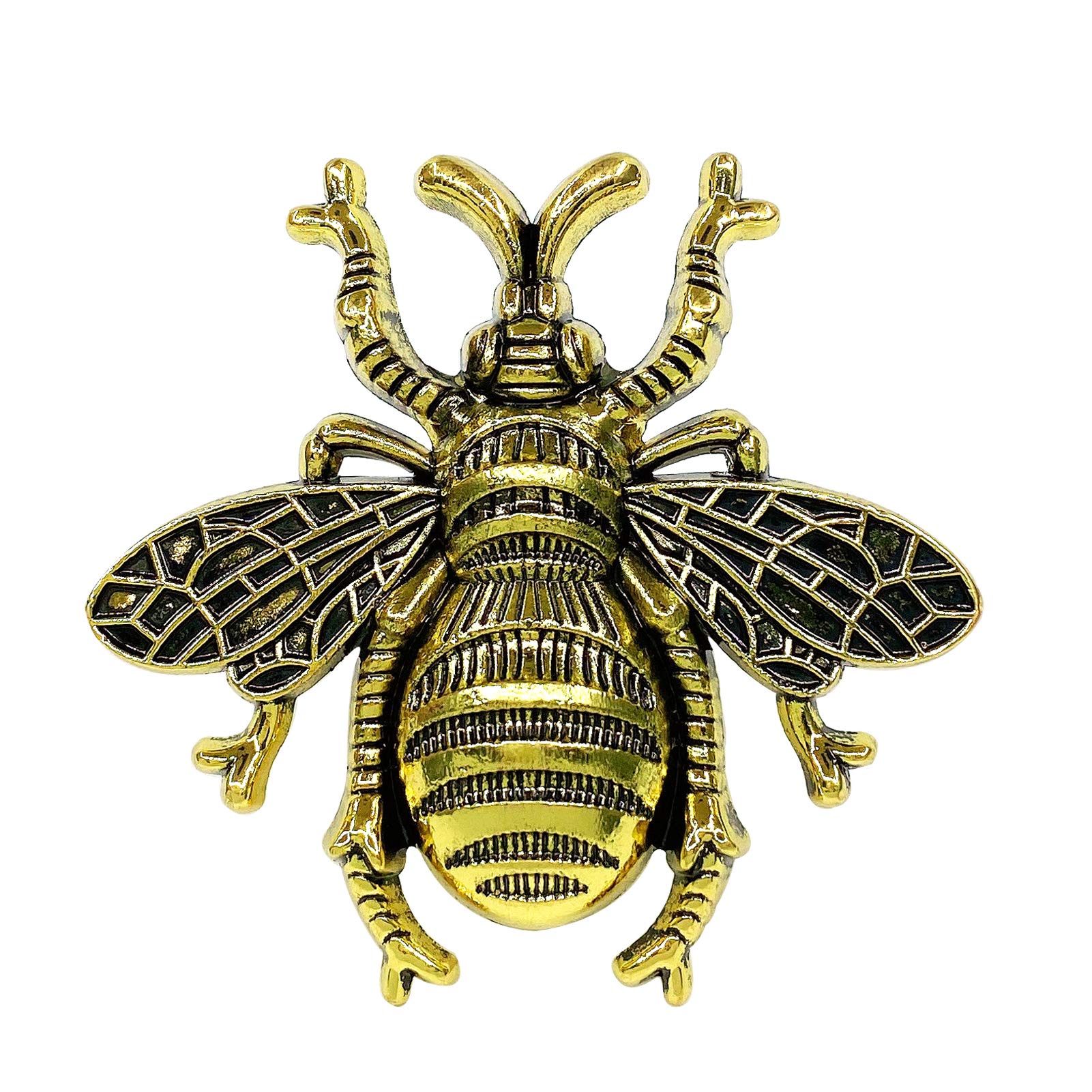 Bee Knob Drawer Pulls - Gold Cabinet Handles for Dresser, Wardrobe & Kitchen Decor - Spring Floral Garden Insect Theme (Set of 4) - Perfect for Home Renovation & DIY Furniture Upgrades