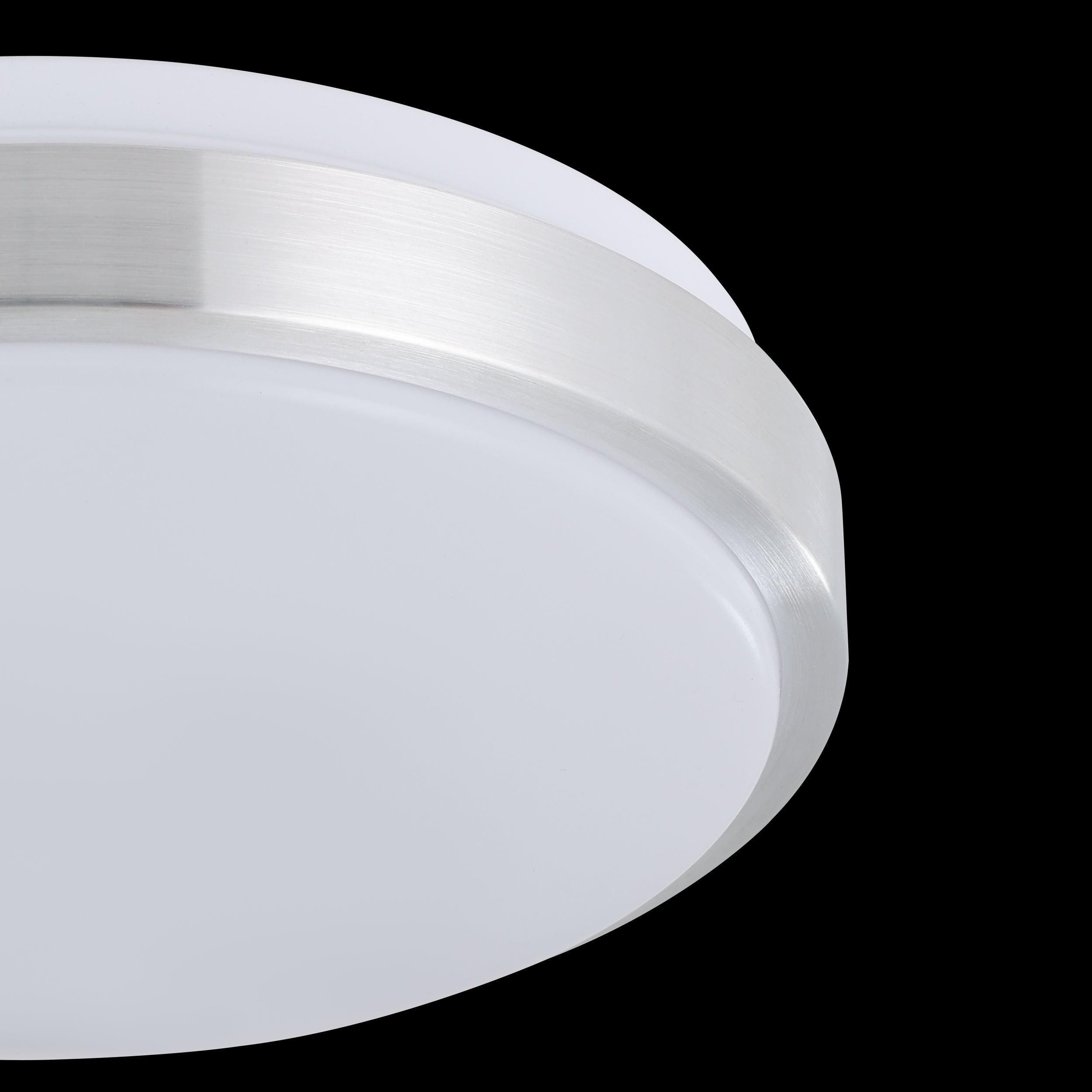 Eglo Competa 1 Nickel Flush Mount Round LED Ceiling Light 24.5cm - Modern Lighting for Bedroom, Kitchen & Hallway