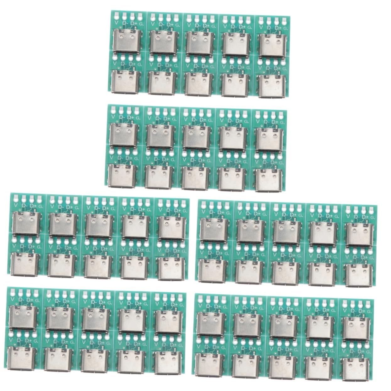 Mikikit 60 Pcs USB Type C Test Board Socket Connector - 1 to 3 Converter PCB Adapter, Female USB-C to USB 3.1 Plug Module for DIY Electronics Projects | Perfect for Circuit Testing, Data Line Repair & Prototyping