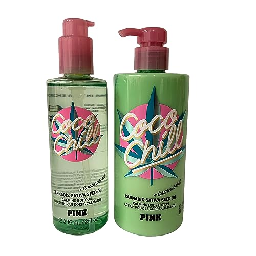 Pink Coco Chill Duo - Soothing Body Lotion & Hydrating Oil Set for Dry Skin | Relaxing Spa Treatment at Home