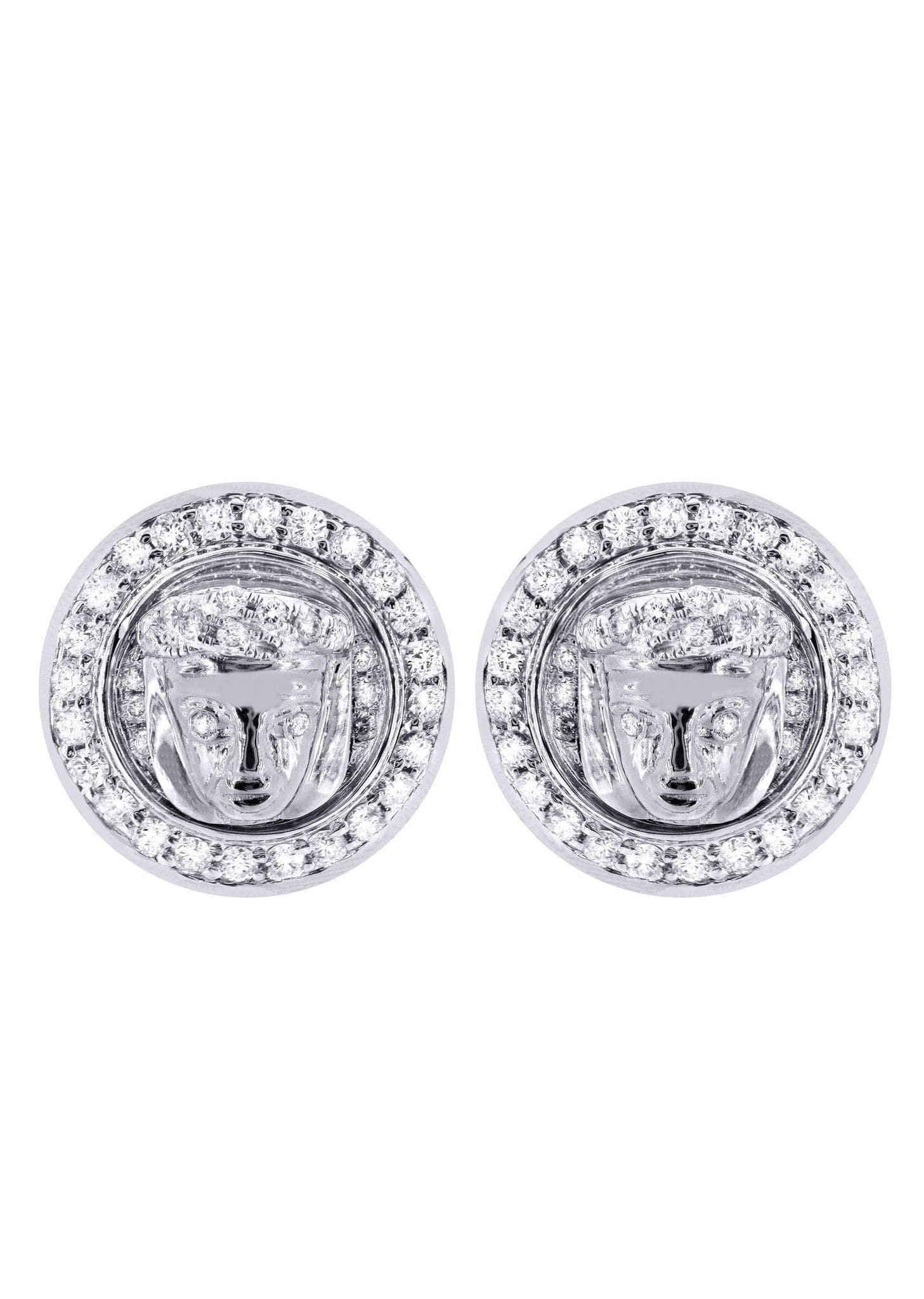 14K White Gold Diamond Earrings for Men | 0.84 Carat Studs | Perfect for Gifts, Weddings & Special Occasions