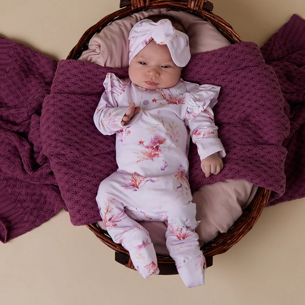 Organic Baby Growsuit - Snuggle Hunny Soft Cotton Coral Romper for Newborns & Infants | Perfect for Playtime, Naptime & Photo Shoots