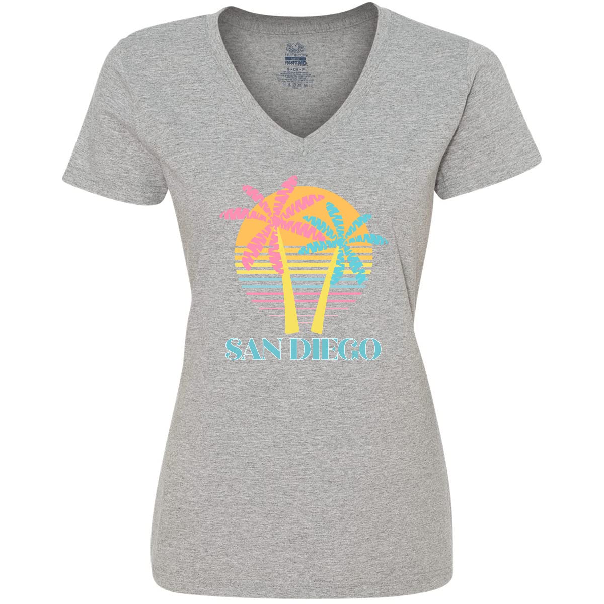 Inktastic San Diego California Beach Vacation Women's V-Neck T-Shirt - Comfortable Casual Summer Tee for Beach Trips, Travel & Vacation Outfits