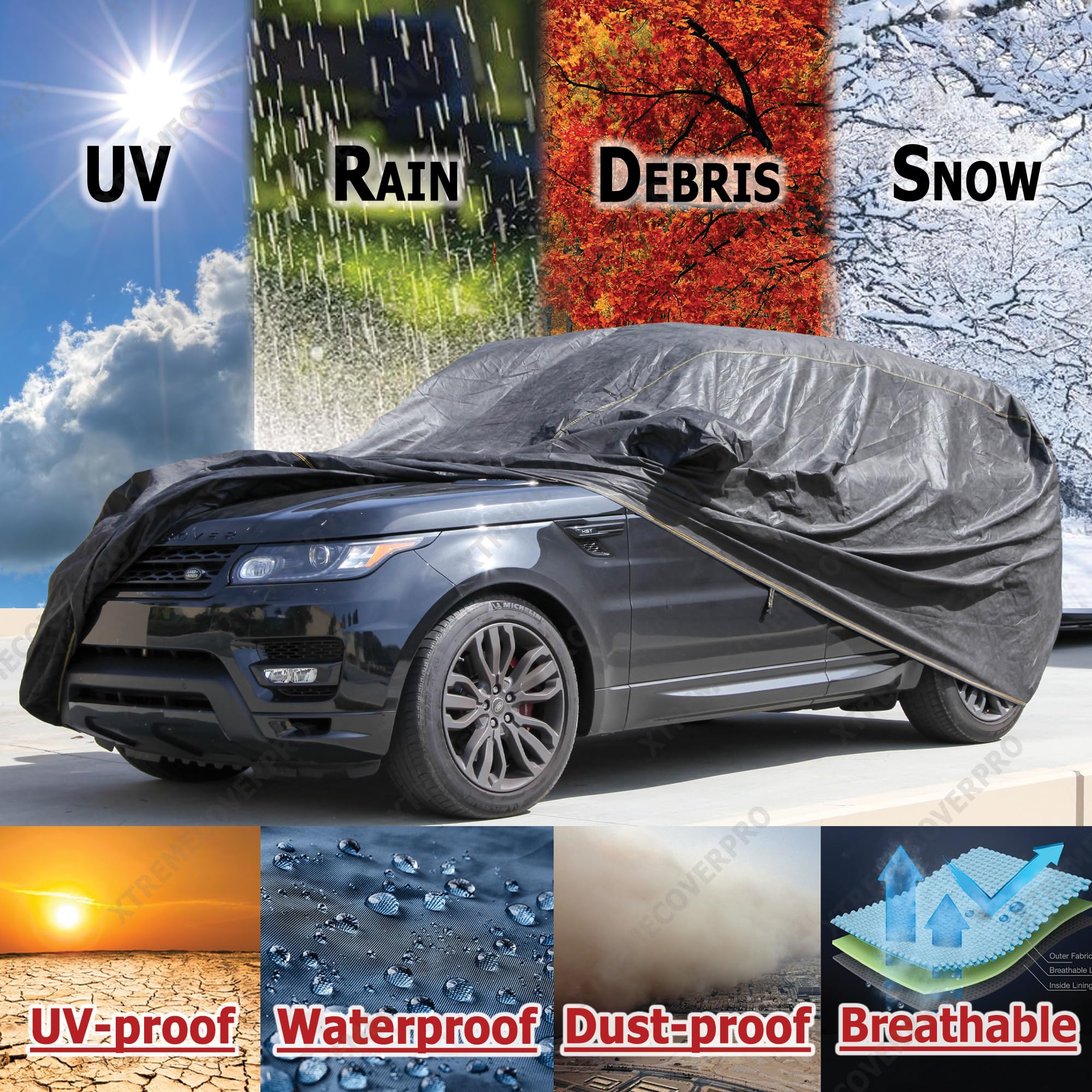 Premium Car Cover for Subaru Forester 2019-2025 - XTREMECOVERPRO Platinum Series Waterproof Outdoor Protection (Black) | All-Weather Shield for Snow, Rain, Dust & UV Rays
