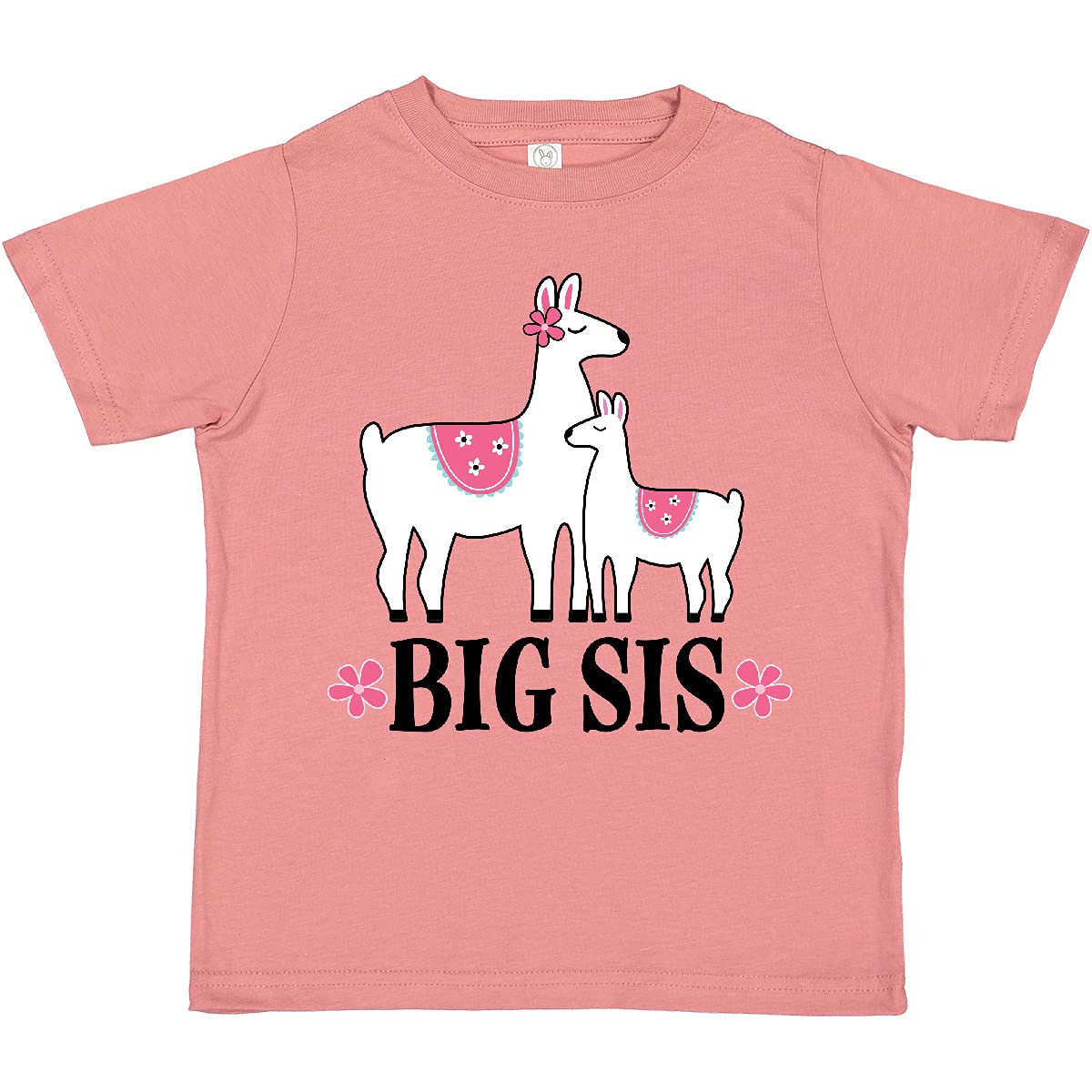 Inktastic Big Sis Girls Llama Sister Toddler T-Shirt - Cute Matching Sibling Outfit for Family Photos & Special Occasions