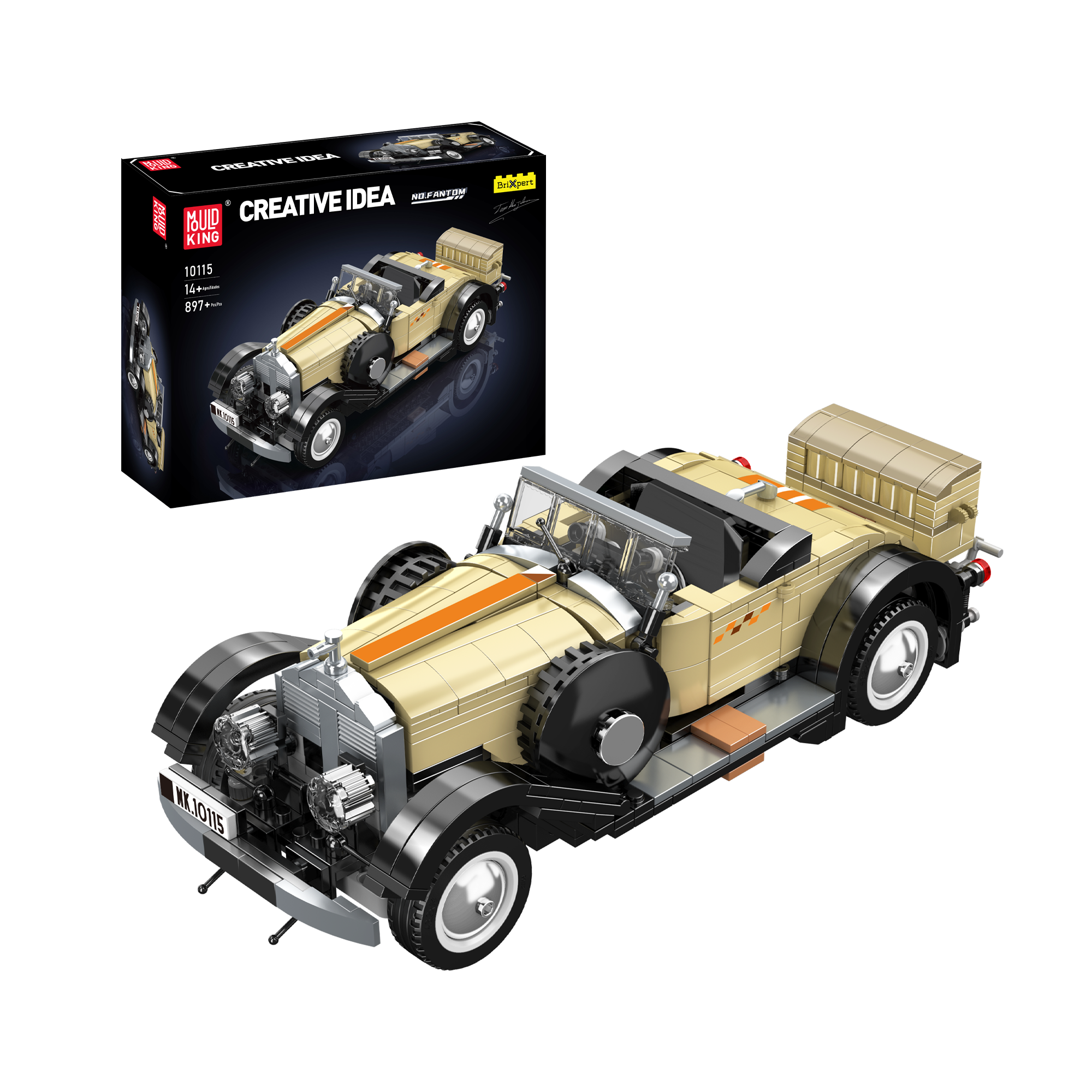 Mould King 10115 Phantom Vintage Car Model Building Kit - 897 Piece Classic Vehicle Construction Set for Adults & Teens | Perfect for Collectors, Home Decor, and STEM Education Gifts
