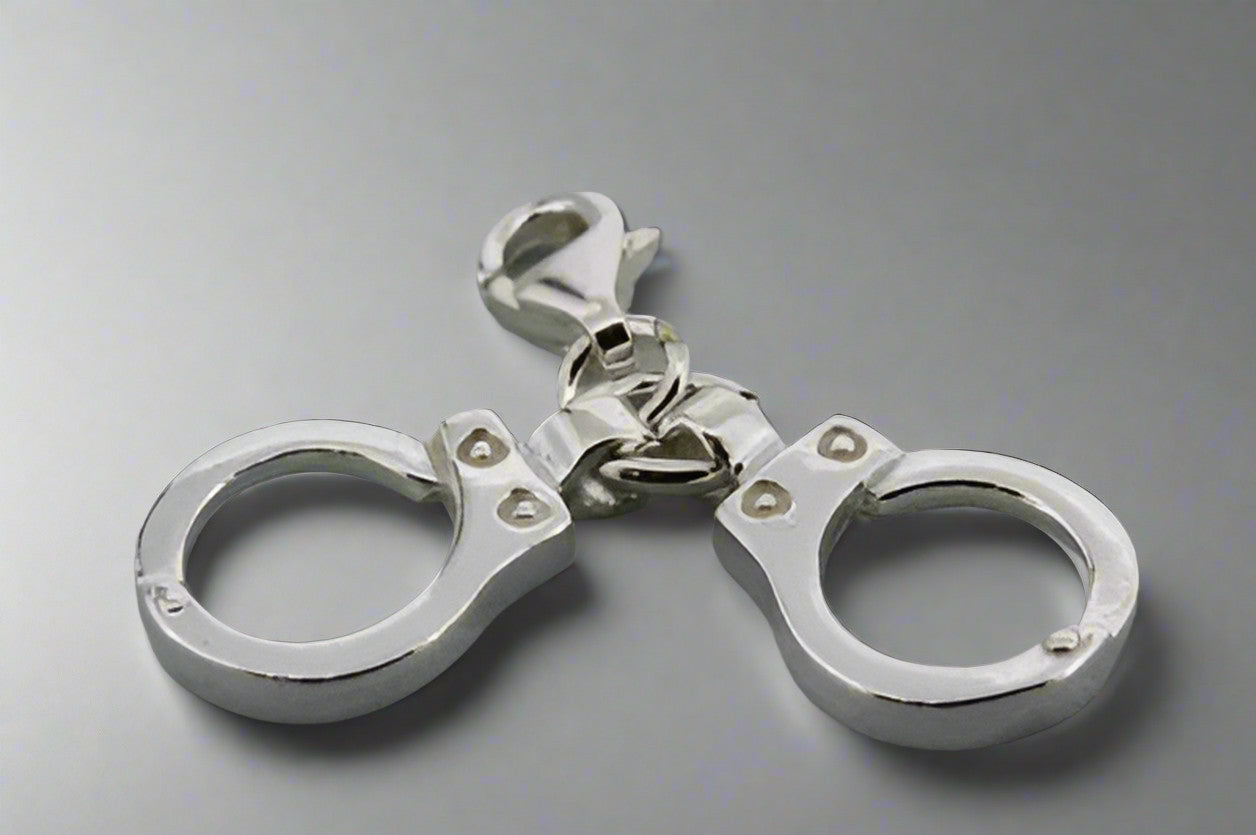 Sterling Silver Handcuff Charm Bracelet - Elegant Jewelry for Couples, Fashion Accessories for Parties & Gifts