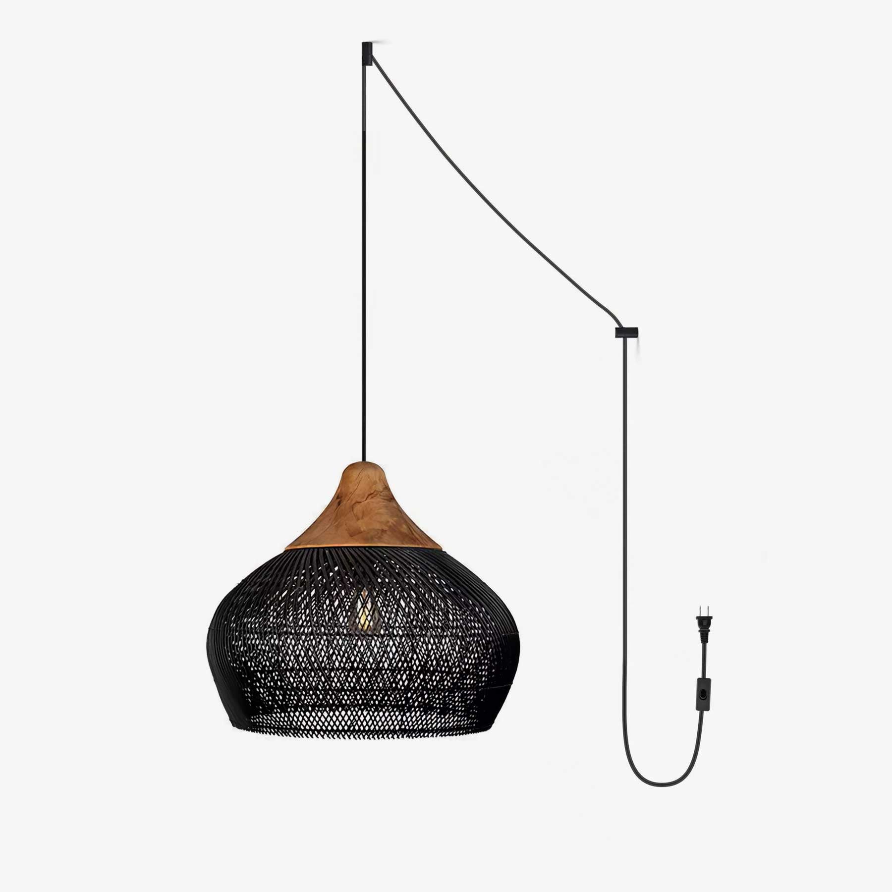 Dark wood & Black rattan