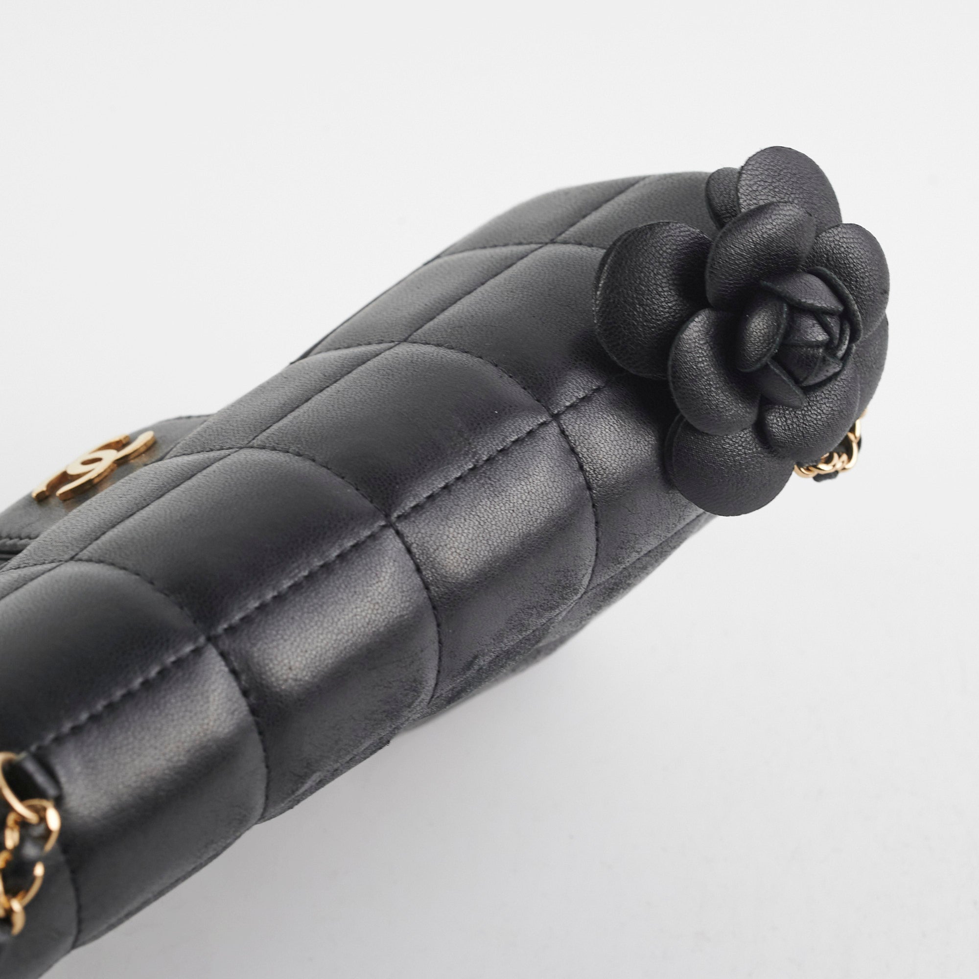 Chanel Seasonal Camellia Lambskin Mini Bag Black - Luxury Crossbody Purse for Women, Perfect for Date Night & Evening Events