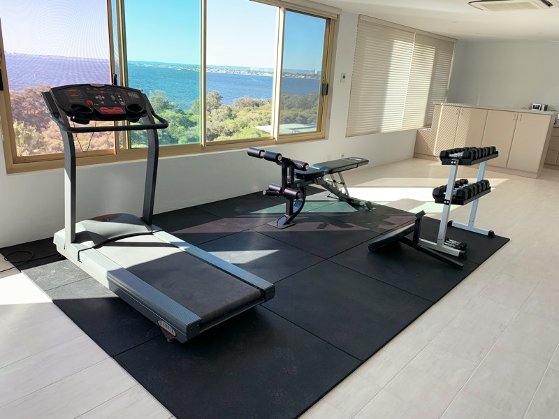Premium Interlocking Rubber Floor Tiles - Set of 2 - Non-Slip Gym Flooring for Home Workouts & Play Areas