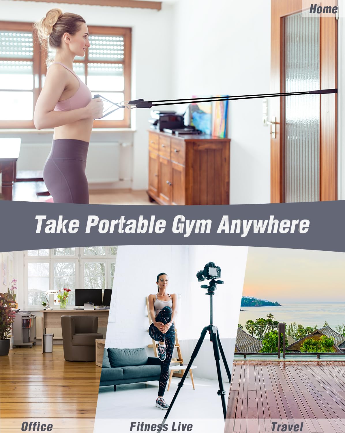 27-in-1 Portable Home Gym Equipment Set with Push-Up Board, Resistance Bands, Ab Roller & Pilates Bar - Perfect for Full Body Workout, Strength Training & Fitness Goals - Ideal for Home, Office & Travel Use