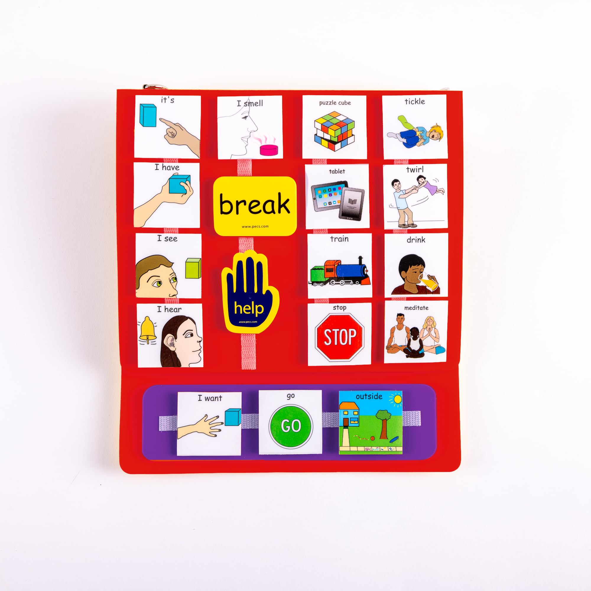 Large PECS® Communication Book (Red) - Autism & Special Needs AAC Tool for Nonverbal Kids & Adults - Home, School & Therapy Use
