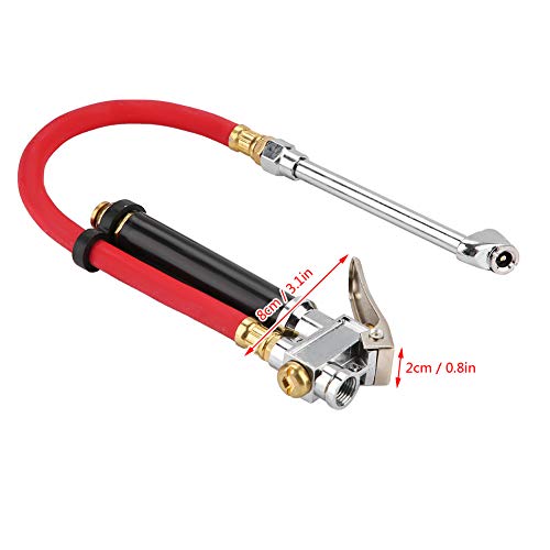 Portable Air Compressor Hose Kit - Handheld Car Tire Inflator with Pressure Gauge & Dual Chuck for Quick Tire Inflation - Perfect for Road Trips, Emergency Car Repairs, and Home Garage Use