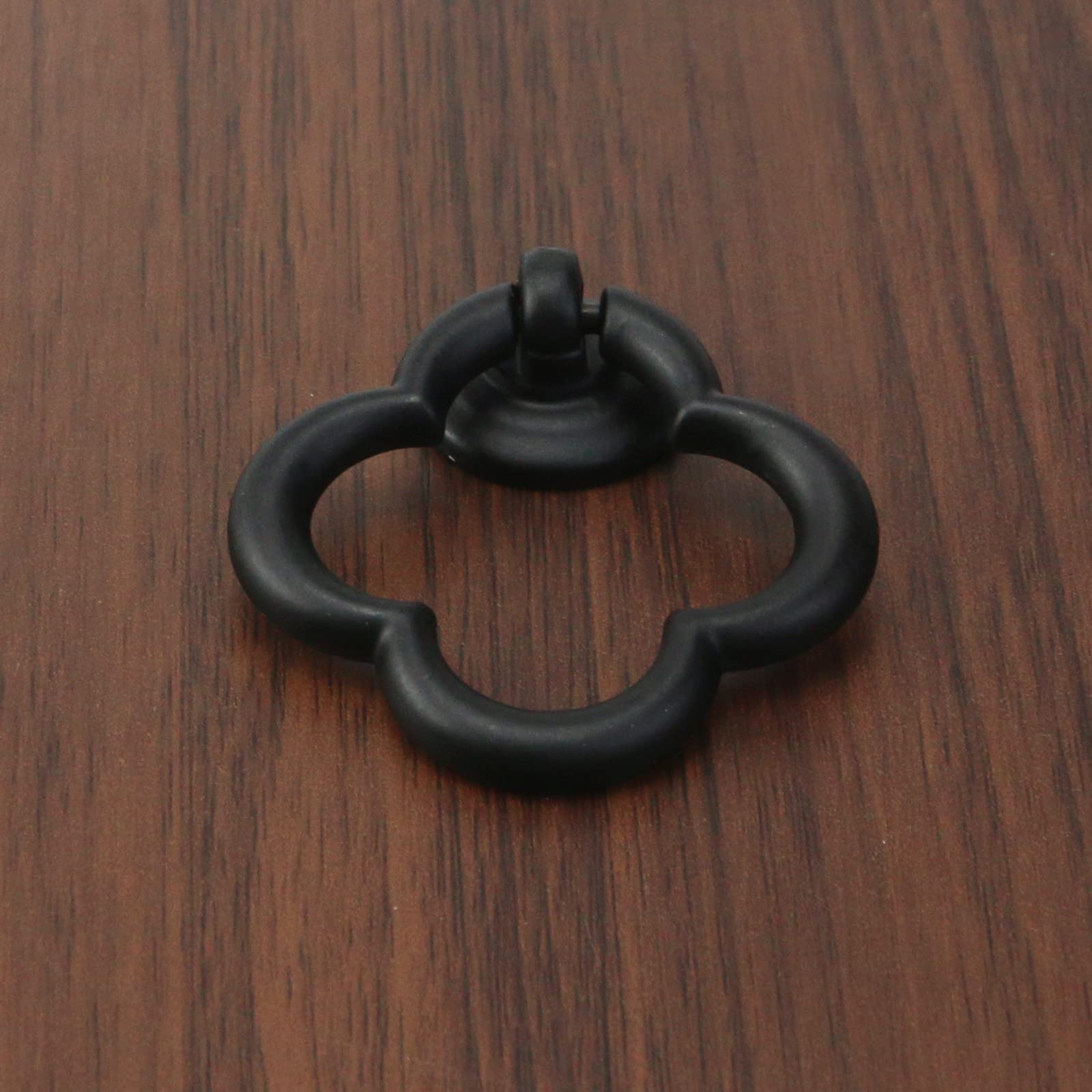 12 Pack Black Cabinet Knobs and Pulls - Four-Leaf Clover Shaped Drawer Handles - Durable Zinc Alloy Hardware for Furniture, Wardrobe, Dresser - Includes Screws - Perfect for Kitchen Cabinets, Bathroom Vanities, and Home Decor