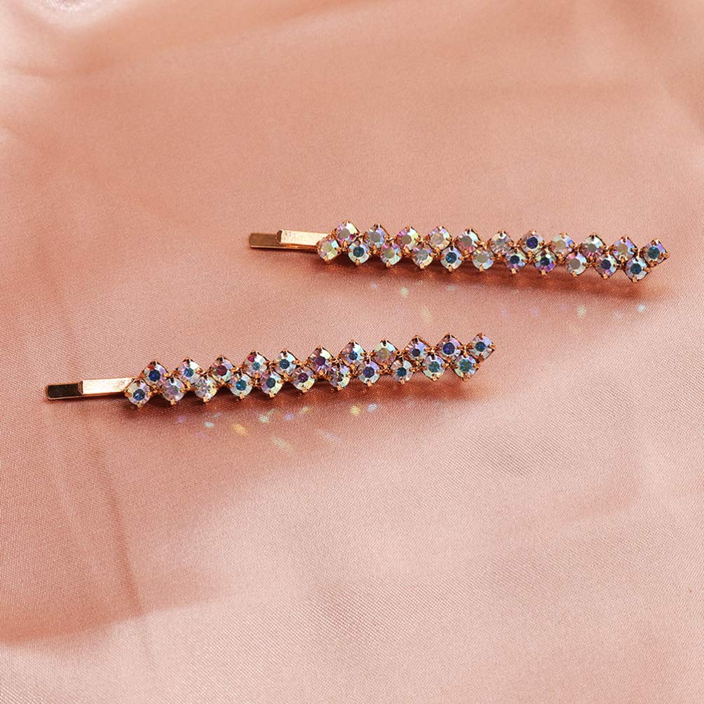 Uonlytech Crystal Rhinestone Hair Clips & Bobby Pins - Silver Alloy Bling Hair Clamps for Women, Girls | Wedding, Party, Prom, Daily Use Hair Accessories