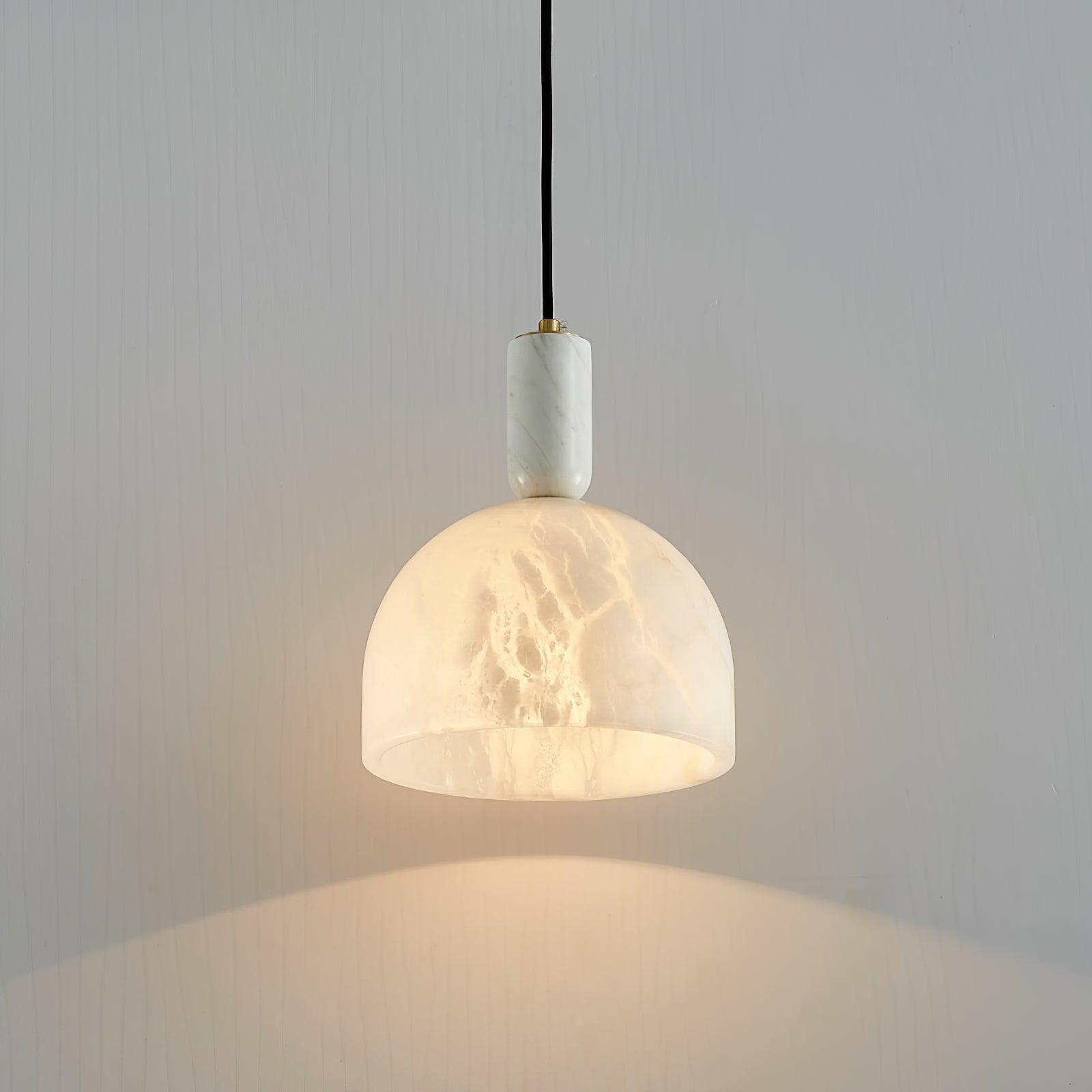Blair Alabaster Pendant Light - Modern White Glass Ceiling Lamp for Dining Room, Kitchen Island & Bedroom Lighting