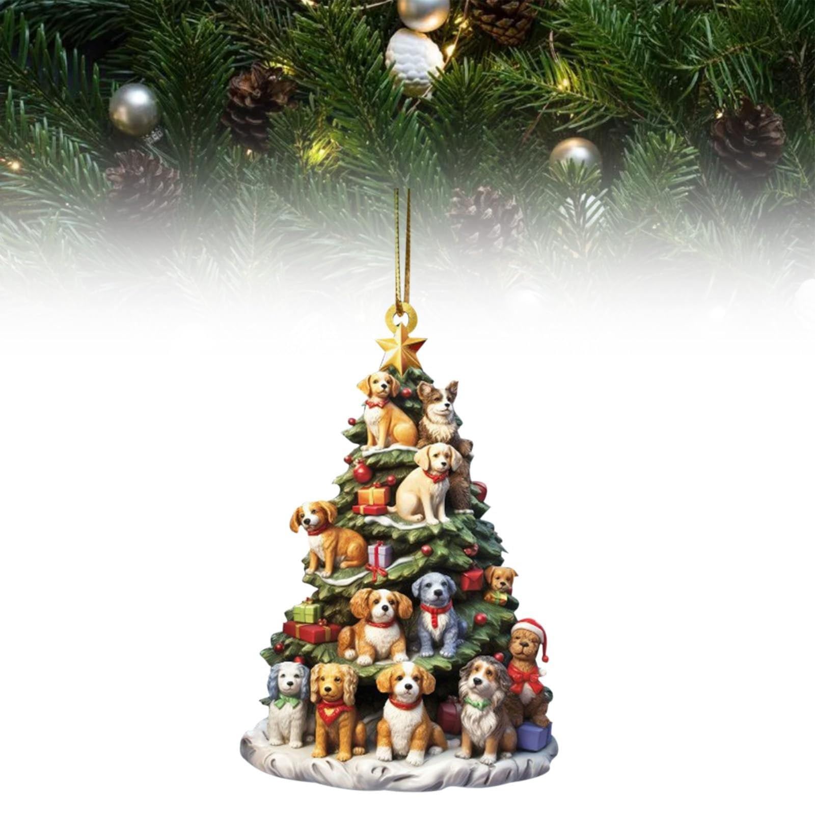 Christmas Tree Bookshelf Pendant - Acrylic Book Ornament for Book Lovers | Holiday Decor