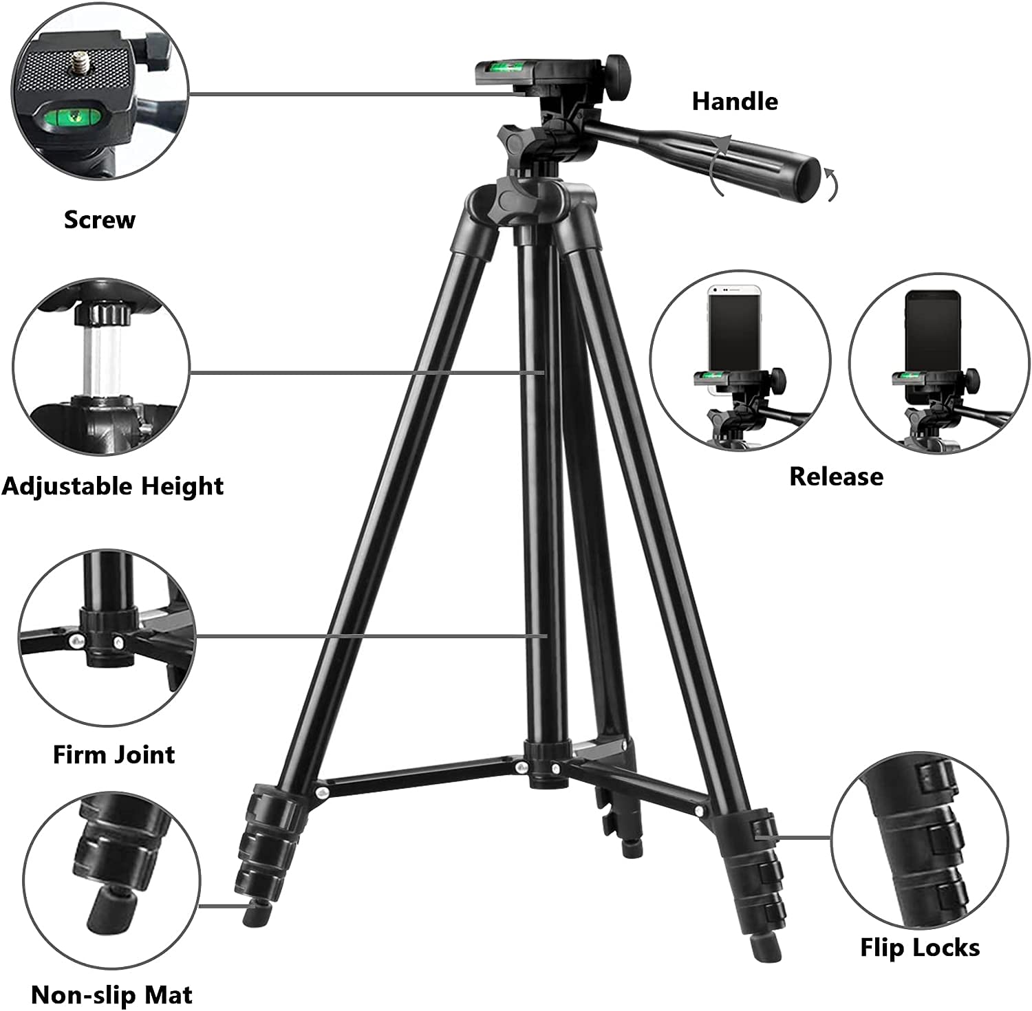 EVERESTA 42 Inch Extendable Smartphone Tripod Stand with Bluetooth Remote - Adjustable Phone Holder Mount for iPhone & Android - Perfect for Vlogging, Live Streaming & Group Photos