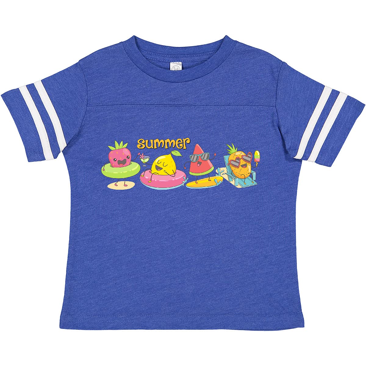 Inktastic Kawaii Summer Fruit Toddler T-Shirt - Cute Cartoon Watermelon Pineapple Outfit for Baby Girls & Boys | Perfect for Beach Vacation, Playdates & Summer Photoshoots