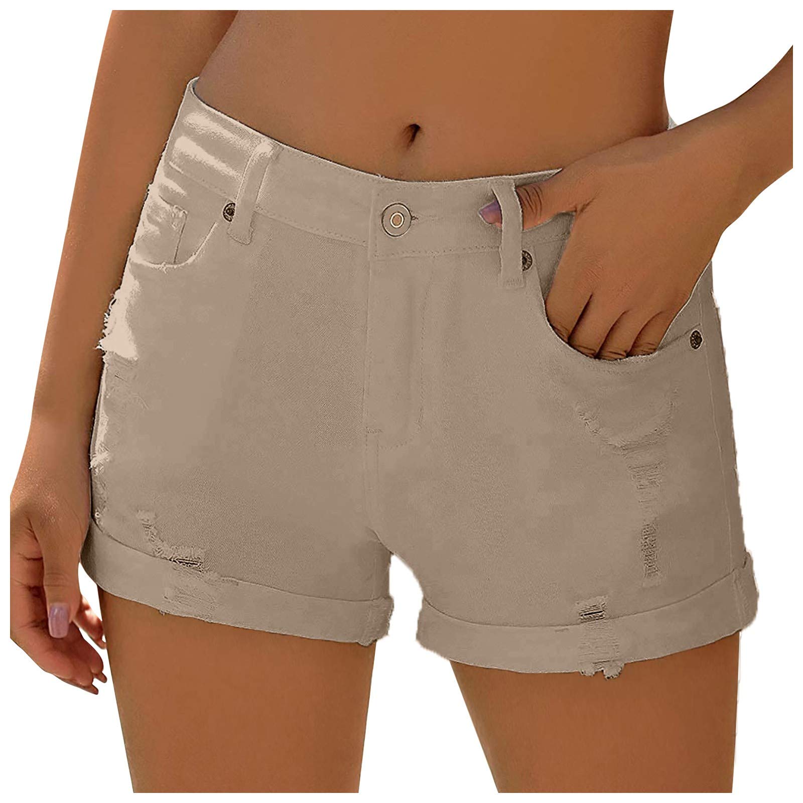 Women's Ripped Denim Shorts - Vintage Distressed High Waist Jean Shorts for Juniors | Perfect for Summer Outfits, Beach Vacations & Casual Street Style
