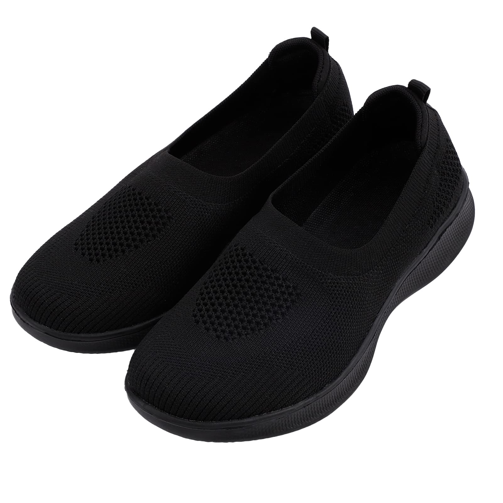 OrthoComfort Women's Slip-On Walking Shoes - Breathable Elastic Knit Sneakers for Nurses, Work & Casual Wear - Lightweight & Supportive for All-Day Comfort - Perfect for Healthcare, Office & Daily Errands