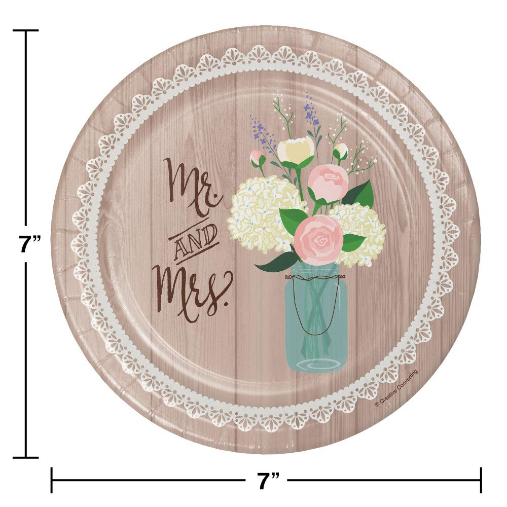 Rustic Wedding Dessert Plates - Set of 24 | Elegant Party Tableware for Weddings, Bridal Showers & Special Events