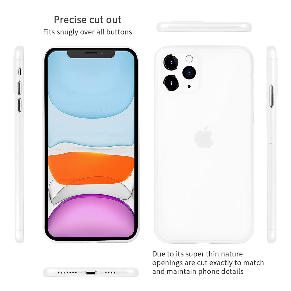 memumi Ultra Slim iPhone 11 Pro Max Case - Matte Translucent White Thin Protective Cover | Scratch & Fingerprint Resistant | Perfect for Daily Use, Work & Travel