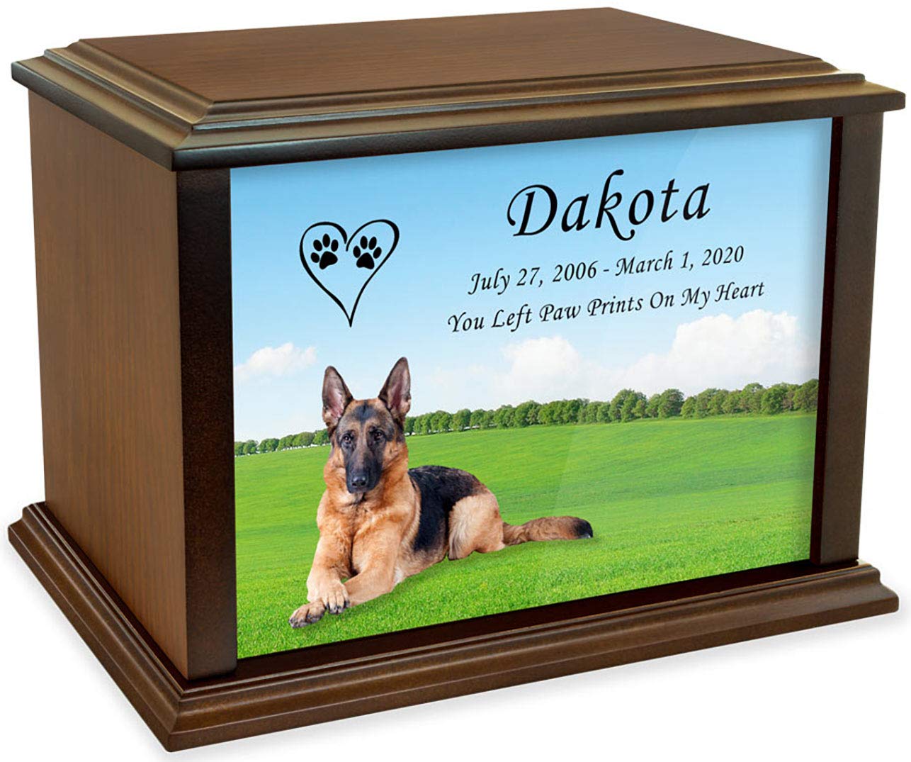 Custom German Shepherd Dog Cremation Urn for Ashes - Personalized Pet Memorial Urn - Medium Size Holds Up to 100lbs - Perfect for Home Memorials & Pet Loss Remembrance
