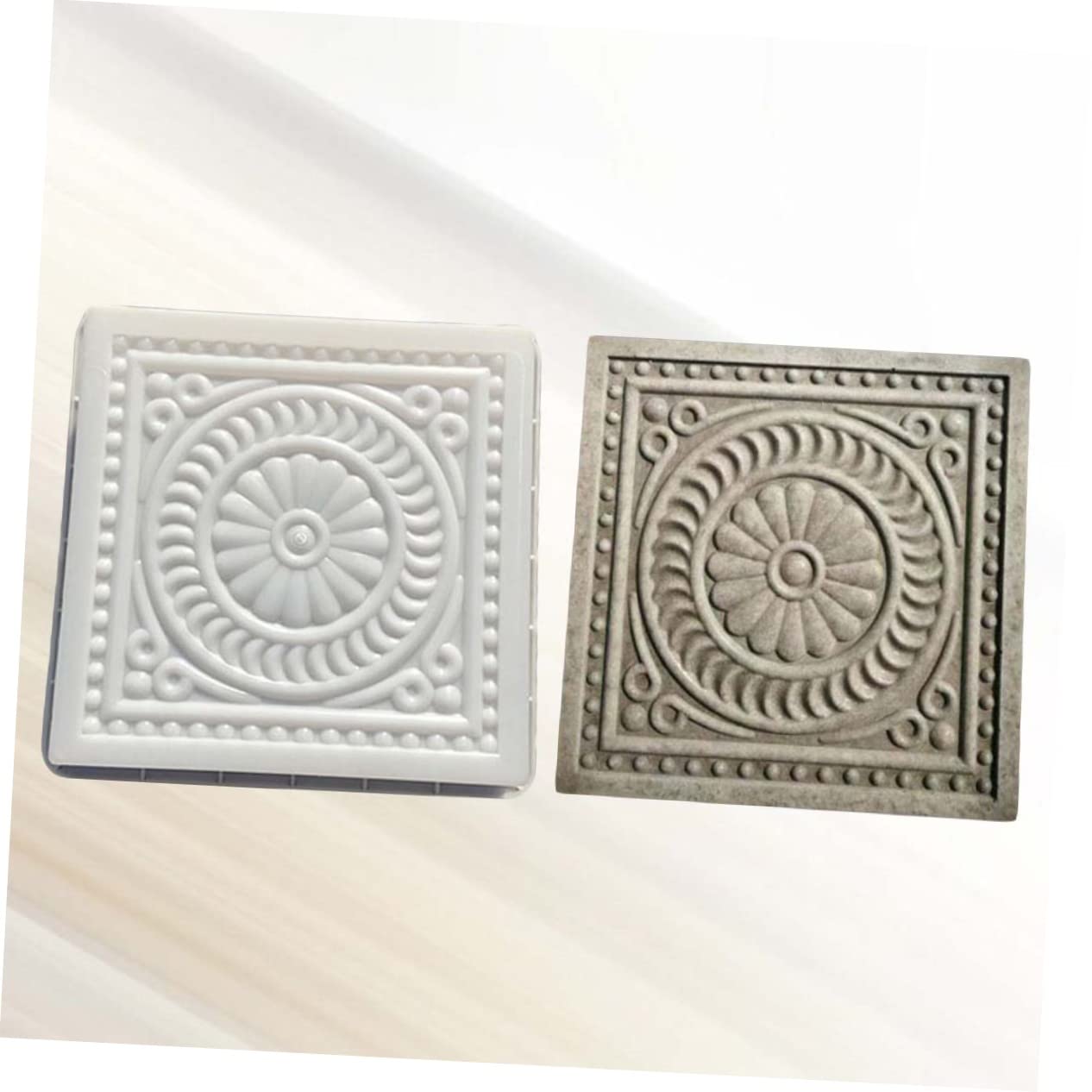 Kisangel Cpavement Mold - Concrete Stepping Stone Molds & Paver Molds for DIY Garden Path - White Antique Brick Design - Perfect for Patio, Walkway, and Landscape Decoration