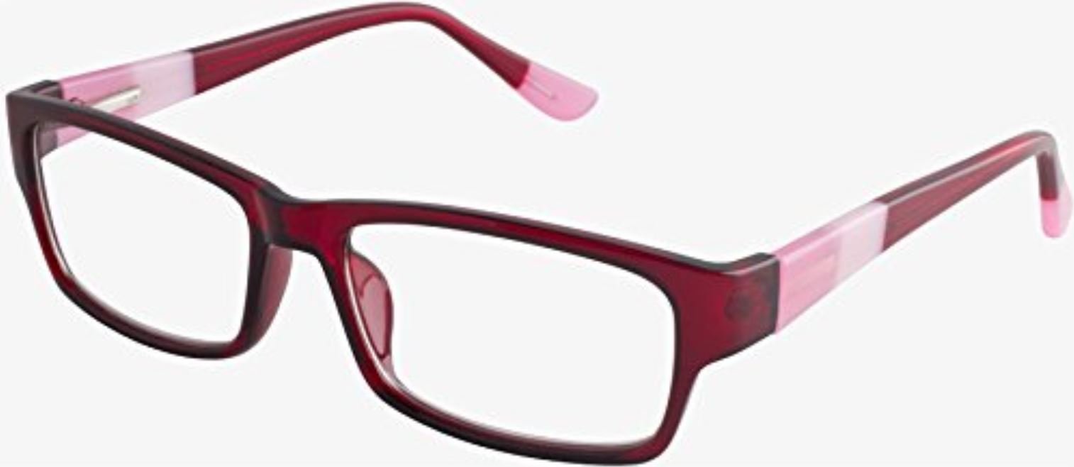 Tri Tone Burgundy Reading Glasses +1.00 Strength - Stylish Lightweight Readers for Women & Men - Perfect for Reading Books, Using Phones & Computer Work