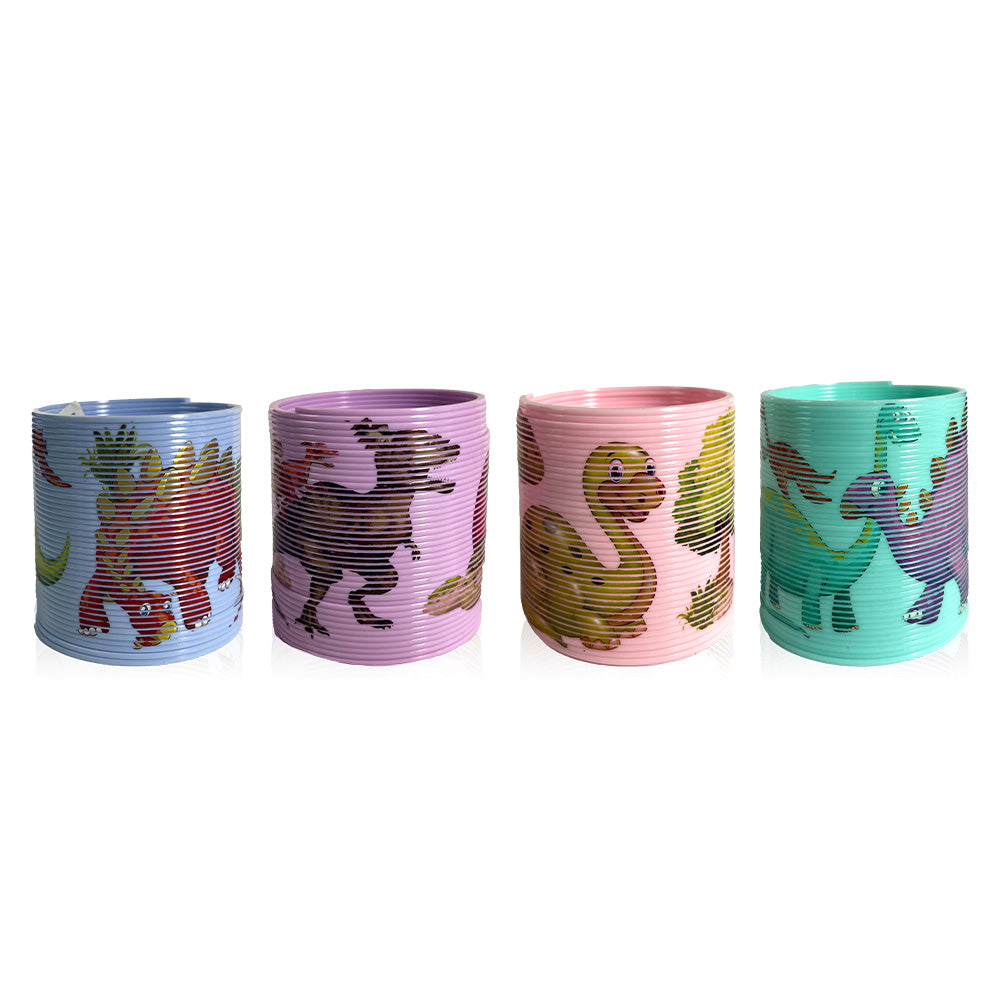 Dinosaur Slinky Toy Set - 12 Pack in Bulk for Kids, Fun Fidget Toys for Stress Relief & Classroom Rewards | Perfect for Party Favors, Goodie Bags & Sensory Play