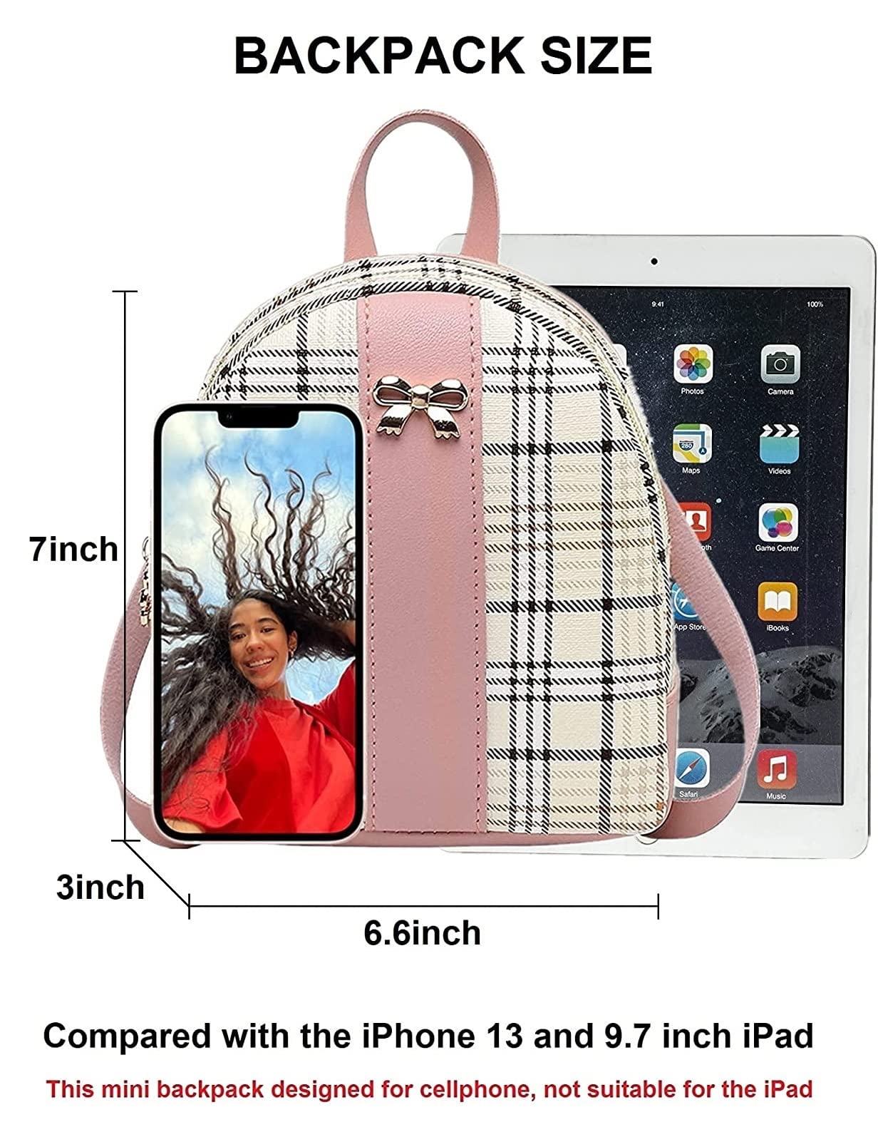 NUWA Mini Backpack Purse for Women - Small Crossbody Bag with Wallet for Teen Girls, Lightweight Cell Phone Pouch - Trendy Gift for Her (Rosy2) - Perfect for School, Travel & Everyday Use