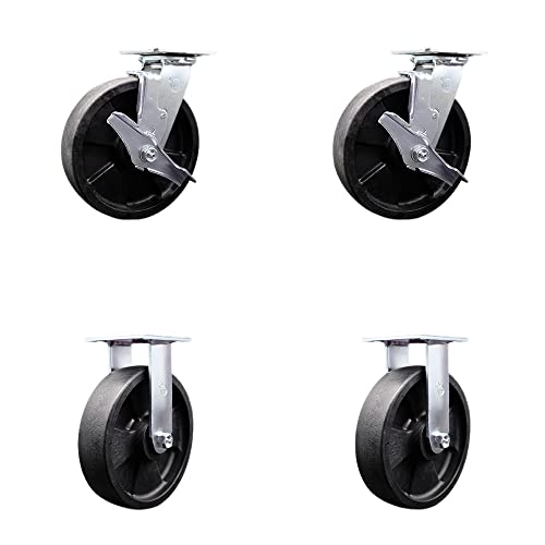 2 Swivel w/2 Top Lock Brakes - 2 Rigid