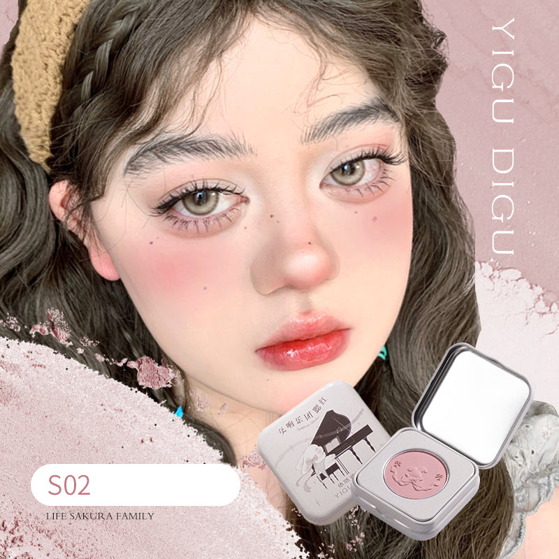 YIGUDIGU Symphony Orchestra Blush - Petite Iron Box Edition | Compact Travel-Friendly Makeup | Perfect for On-the-Go Touch Ups & Professional Makeup Kits