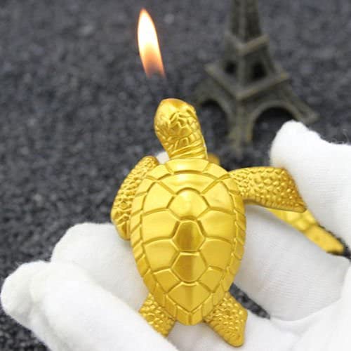 Funny Metal Golden Turtle Lighter - No Butane for Outdoor & Gifts