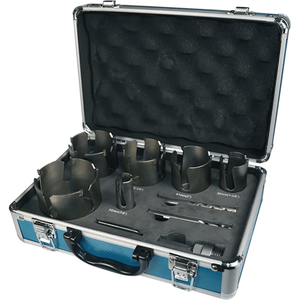 Makita D-51297 9-Piece General Purpose TCT Hole Saw Kit - Perfect for Wood, Metal & Plastic Cutting in Construction & DIY Projects