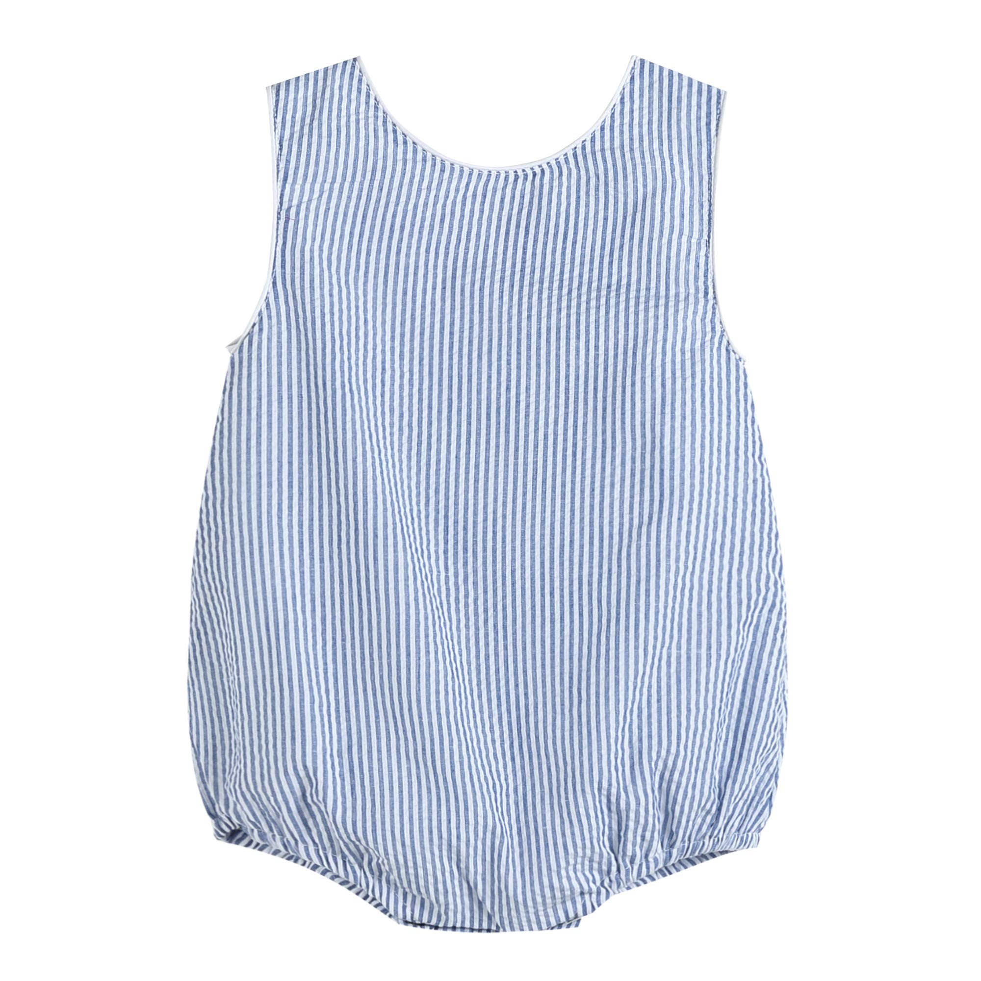 Adorable Baby & Toddler Seersucker or Gingham Bubble Romper - Perfect for Boys & Girls Summer Outfits, Playdates & Photo Shoots