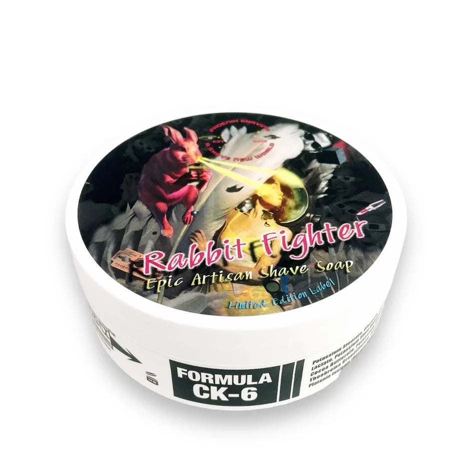 Phoenix Shaving | Rabbit Fighter Shave Soap for Men - Premium Natural Shaving Cream for Sensitive Skin - Perfect for Daily Shaving & Grooming Routine