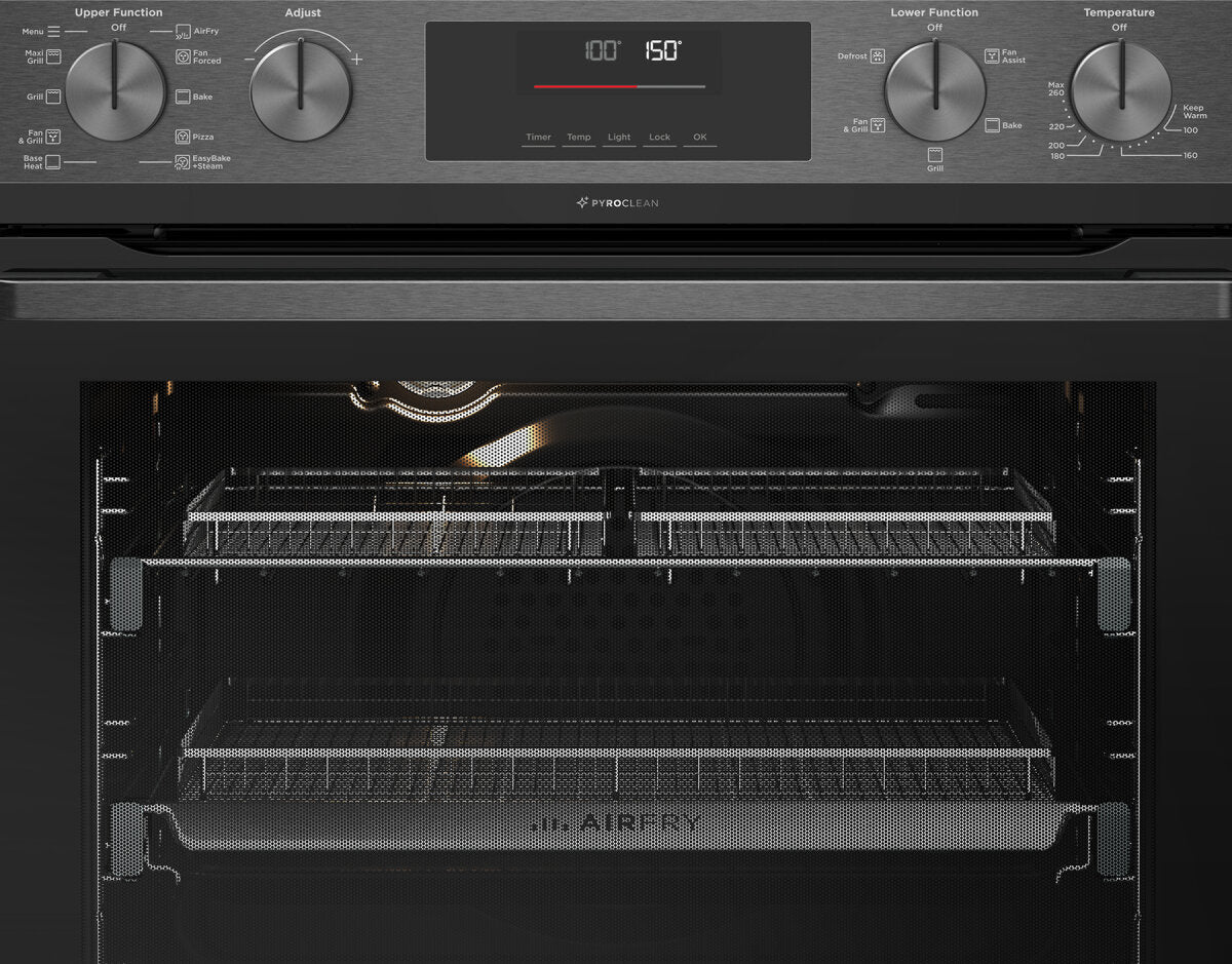 Westinghouse WVEP6727DD 60cm Pyrolytic Double Oven with SteamBake Function - Dark Stainless Steel | Perfect for Baking, Roasting & Self-Cleaning | Ideal for Large Families & Entertaining