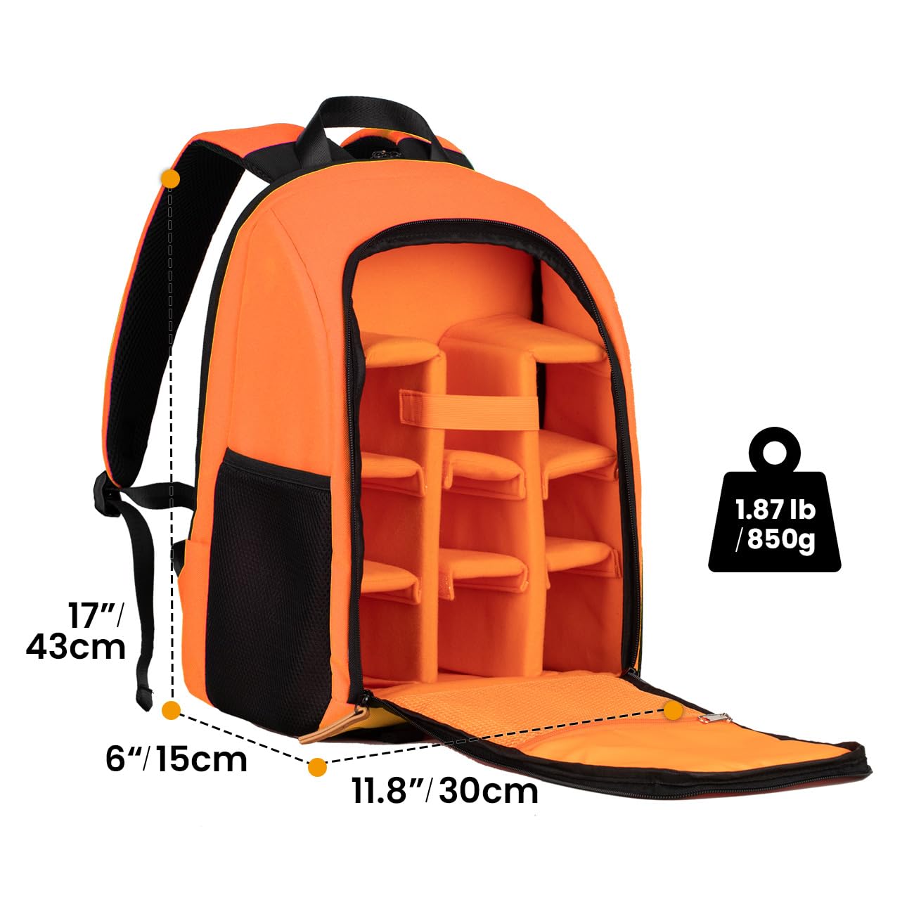TARION Professional Waterproof Camera Backpack for DSLR SLR Cameras - Large Capacity Photography Bag with Padded Insert & 15'' Laptop Compartment (Ideal for Canon, Nikon, Fuji, Sony) - Perfect for Travel, Hiking, and Outdoor Photography