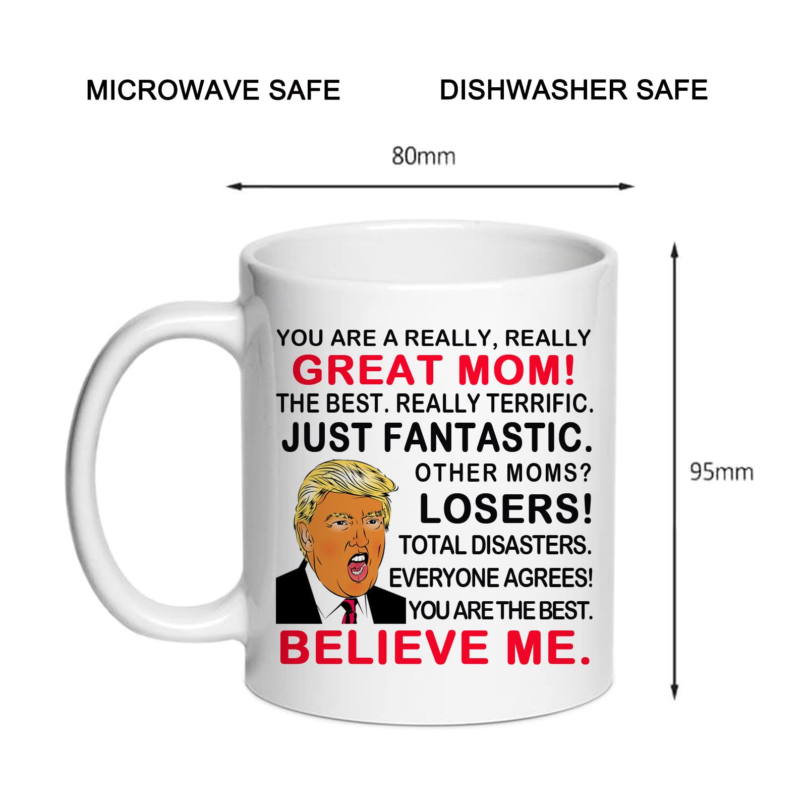 Funny Mom Coffee Mug - 11 Oz Novelty Gift for Mother's Day, Birthday & Christmas - Great Mom Gag Gift from Daughter/Son/Husband - Perfect for Morning Coffee & Prank Surprises (MOM)