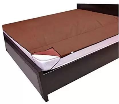 PRIMAH Waterproof PVC Baby Bed Protector Mat - 72x75 Inch Brown Plastic Sheet for Double Bed, Mattress Cover & Rubber Sheet | Ideal for Toddlers, Kids & Bedwetting Protection