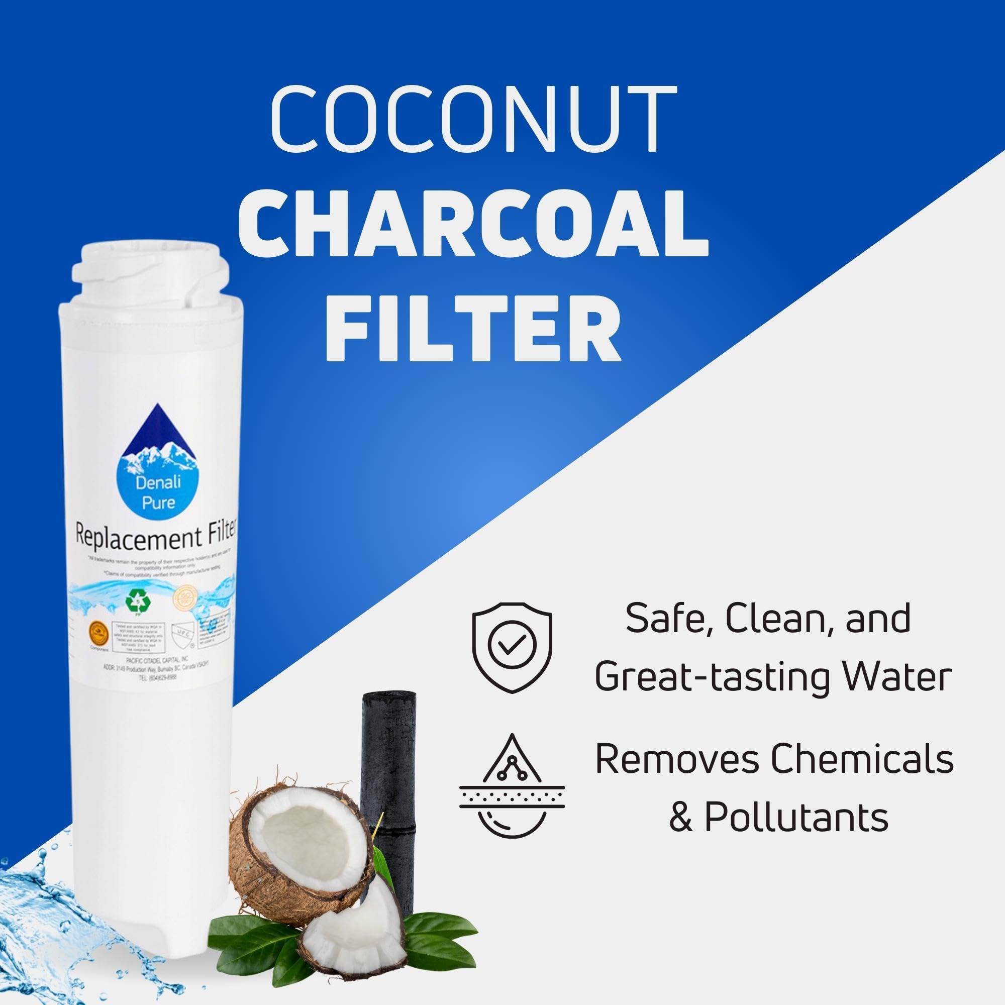 2-Pack GE PDS22MISACC Refrigerator Water Filter Replacement - Compatible with GE GSWF Fridge Water Filter Cartridge | Clean Drinking Water for Home & Office Use