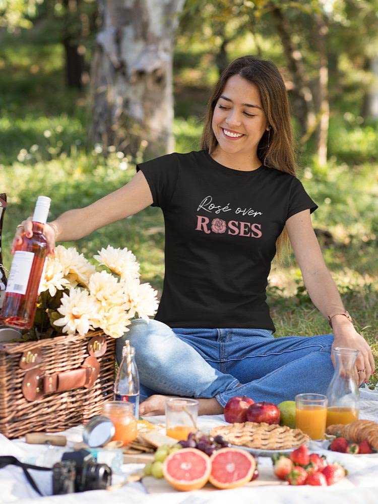 Rose Over Roses Women's T-Shirt - Floral Graphic Tee for Casual Wear & Everyday Outfits | SmartPrintsInk Designs